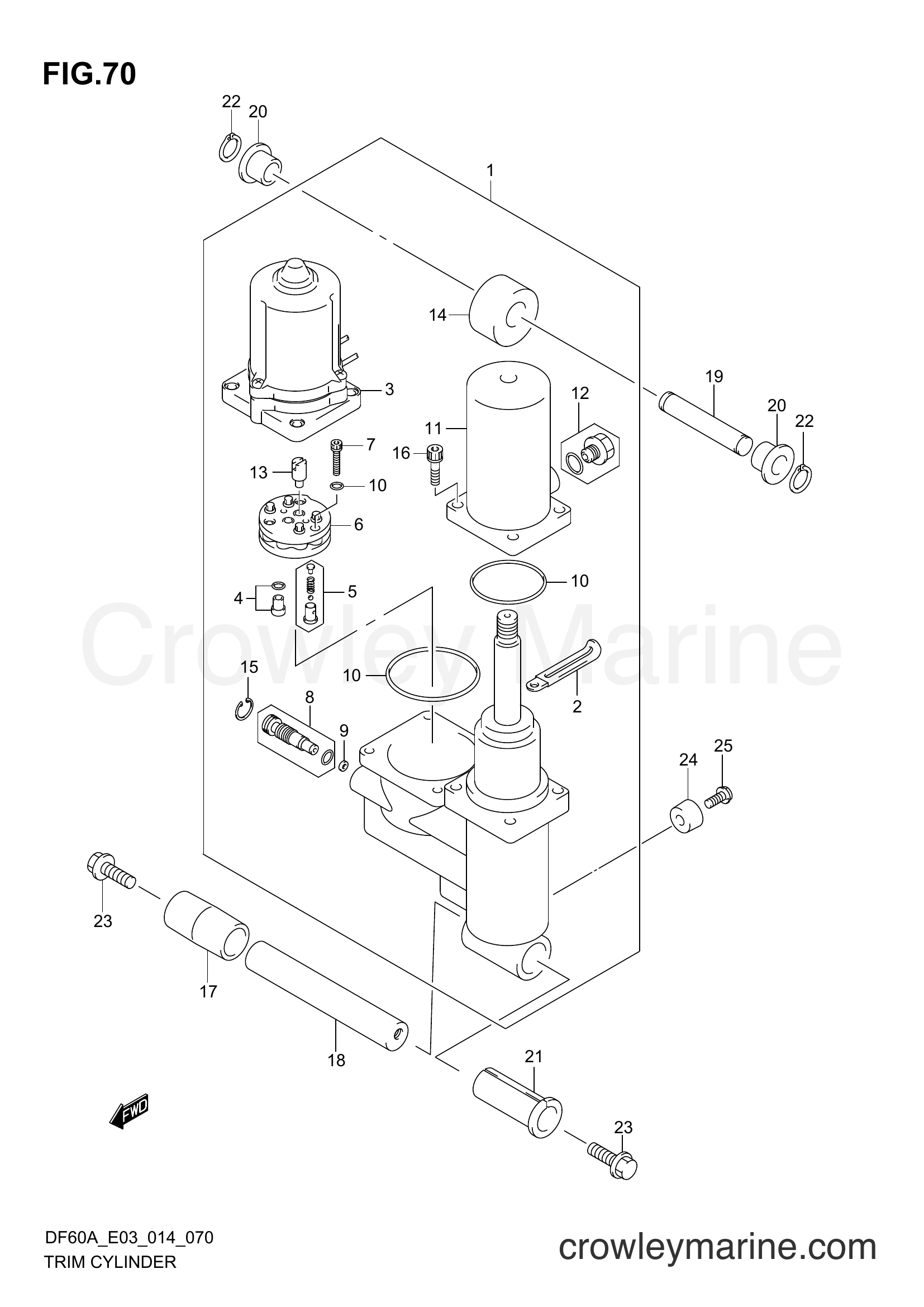 Suzuki Marine DF60A 410001~ - TRIM CYLINDER (DF50AVT E03)