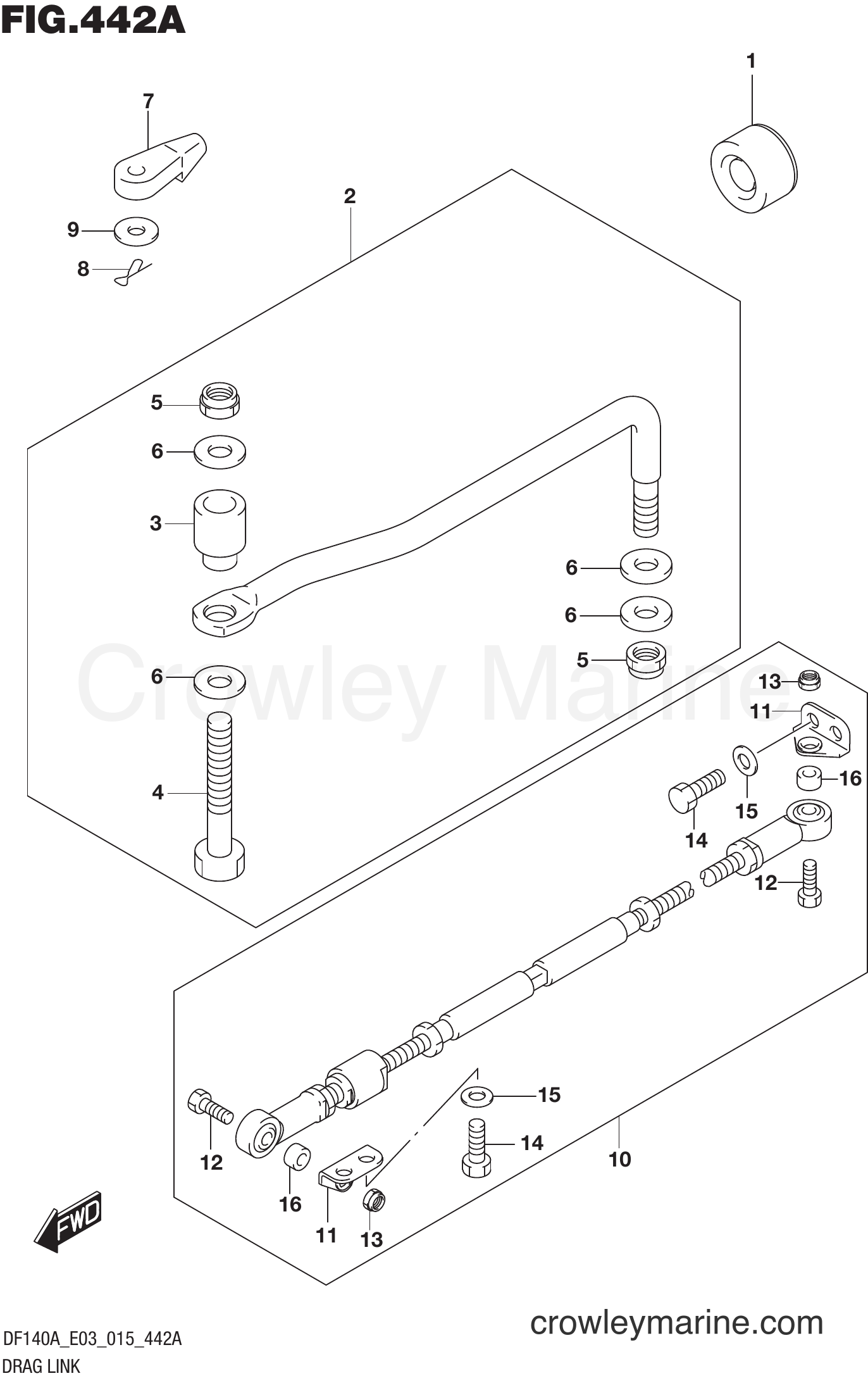 Suzuki Marine DF140A 510001~ - DRAG LINK