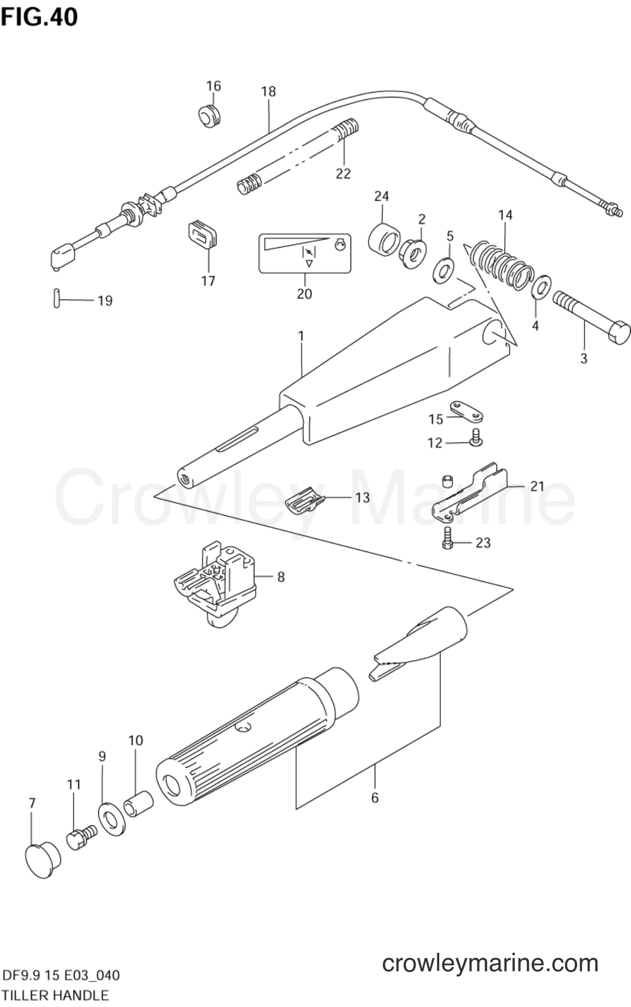 Suzuki Marine DF15 - TILLER HANDLE