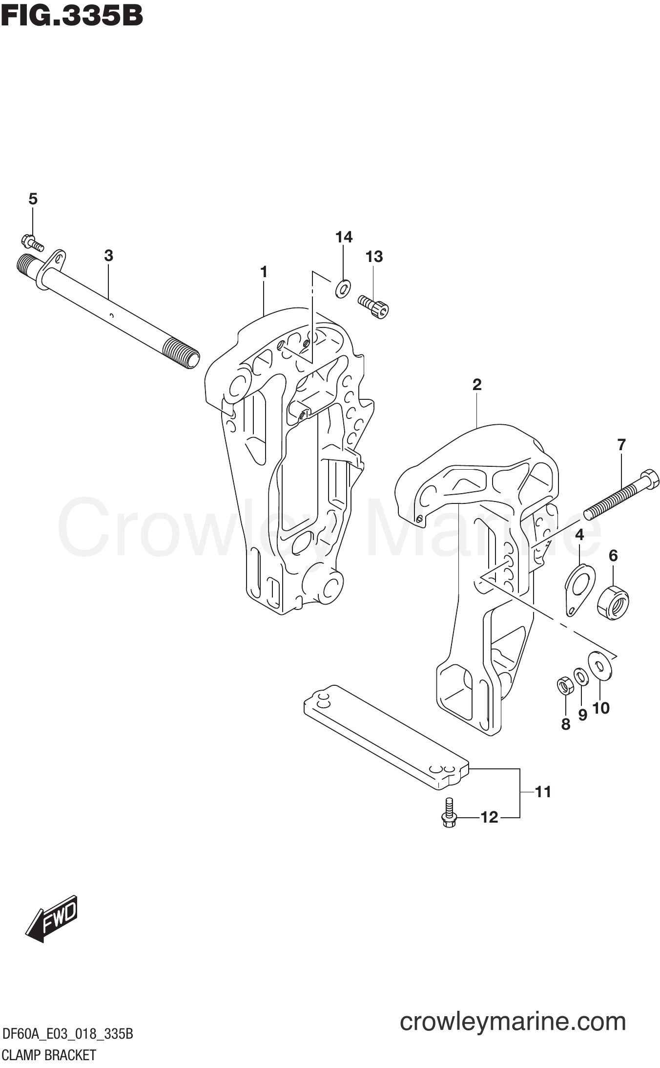 Suzuki Marine DF60A 810001~ - CLAMP BRACKET (DF60A)