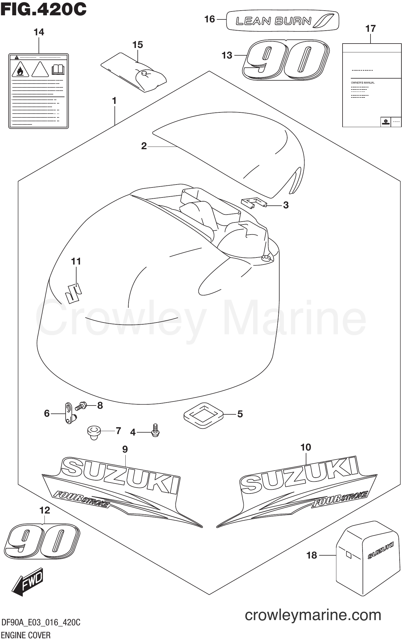 Suzuki Marine DF70A 610001~ - ENGINE COVER (DF90A E03)