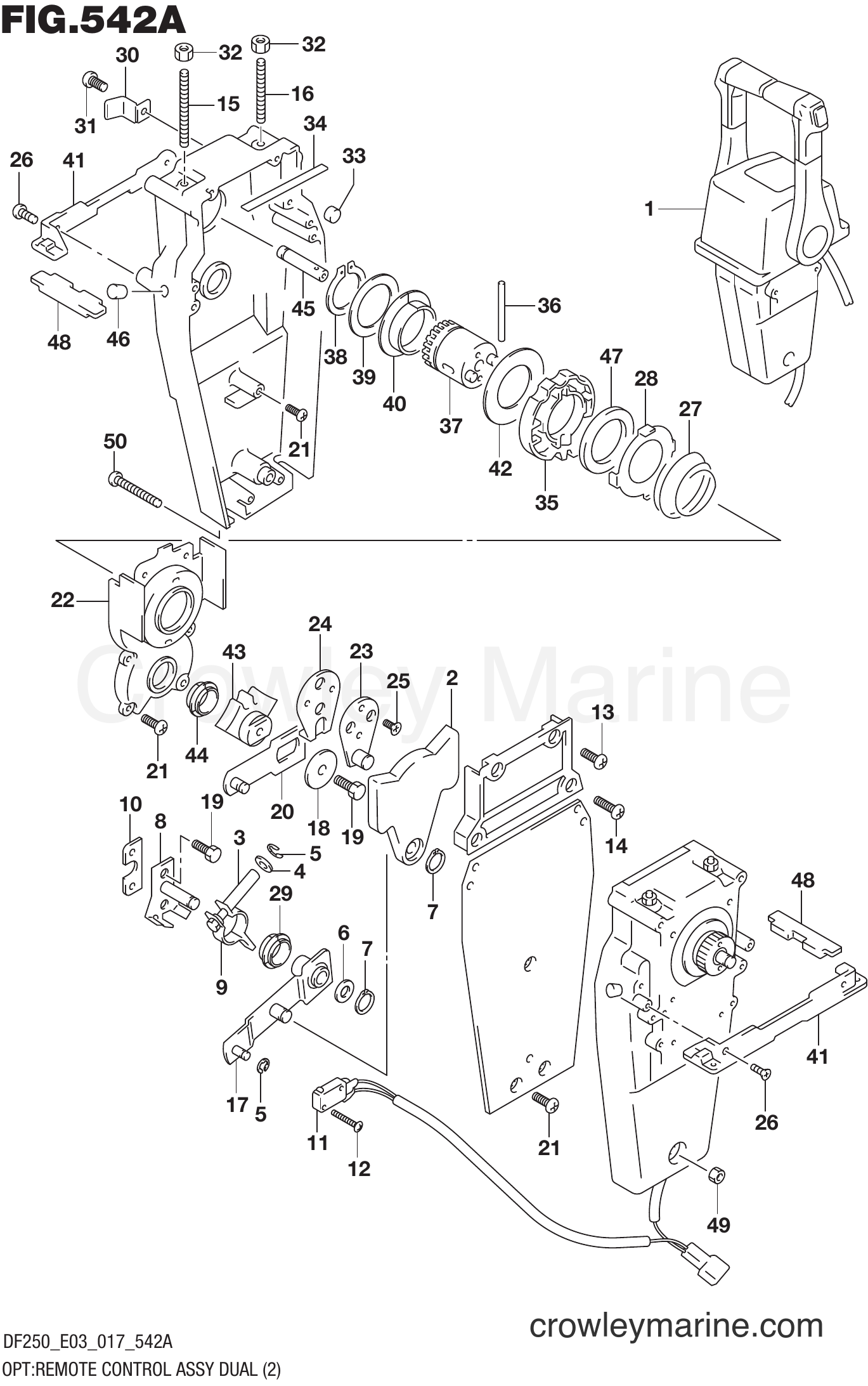 Suzuki Marine DF225T 710001 - OPT:REMOTE CONTROL ASSY DUAL (2)