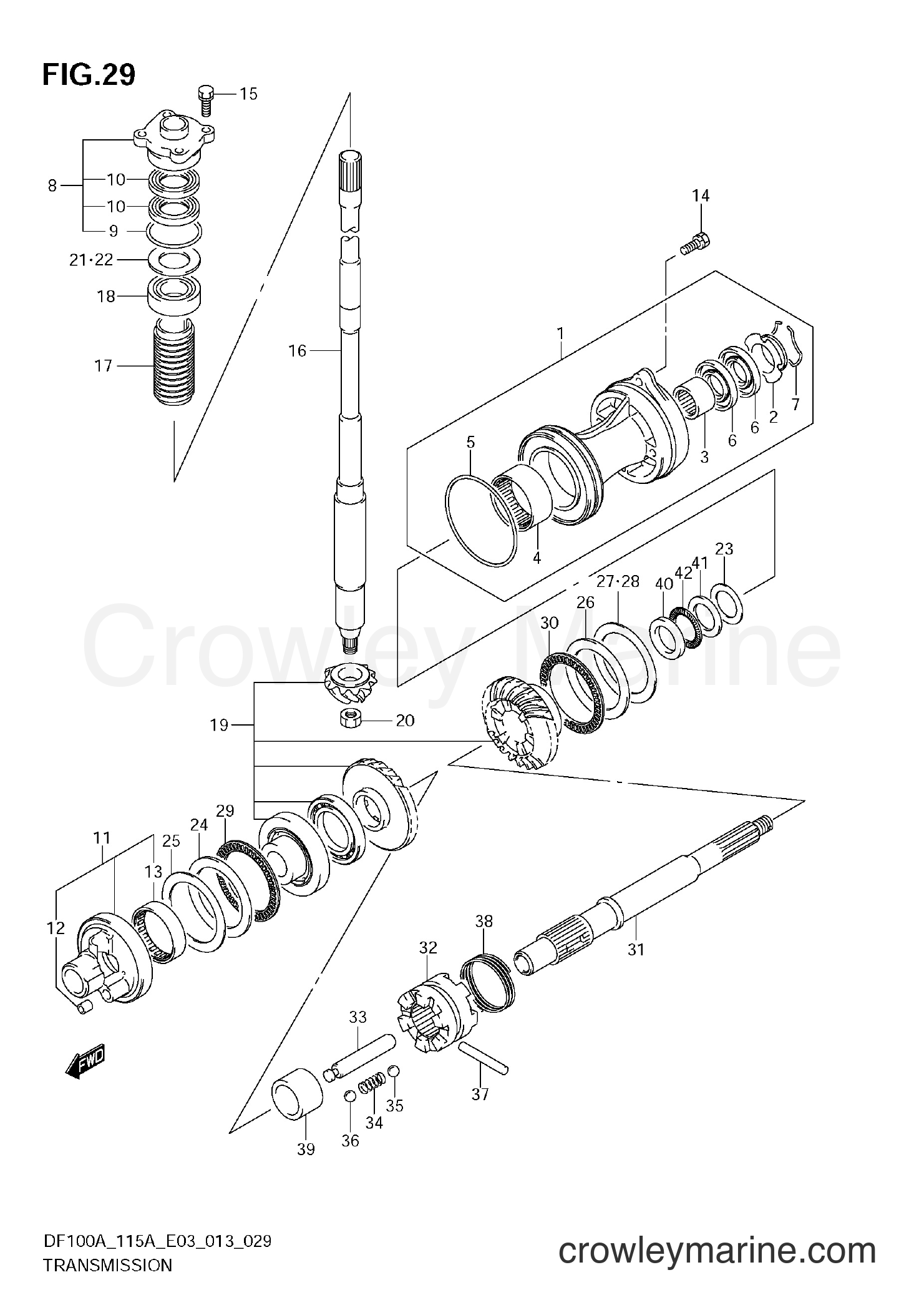 Suzuki Marine DF115A 310001~ - TRANSMISSION (DF115AZ E03)