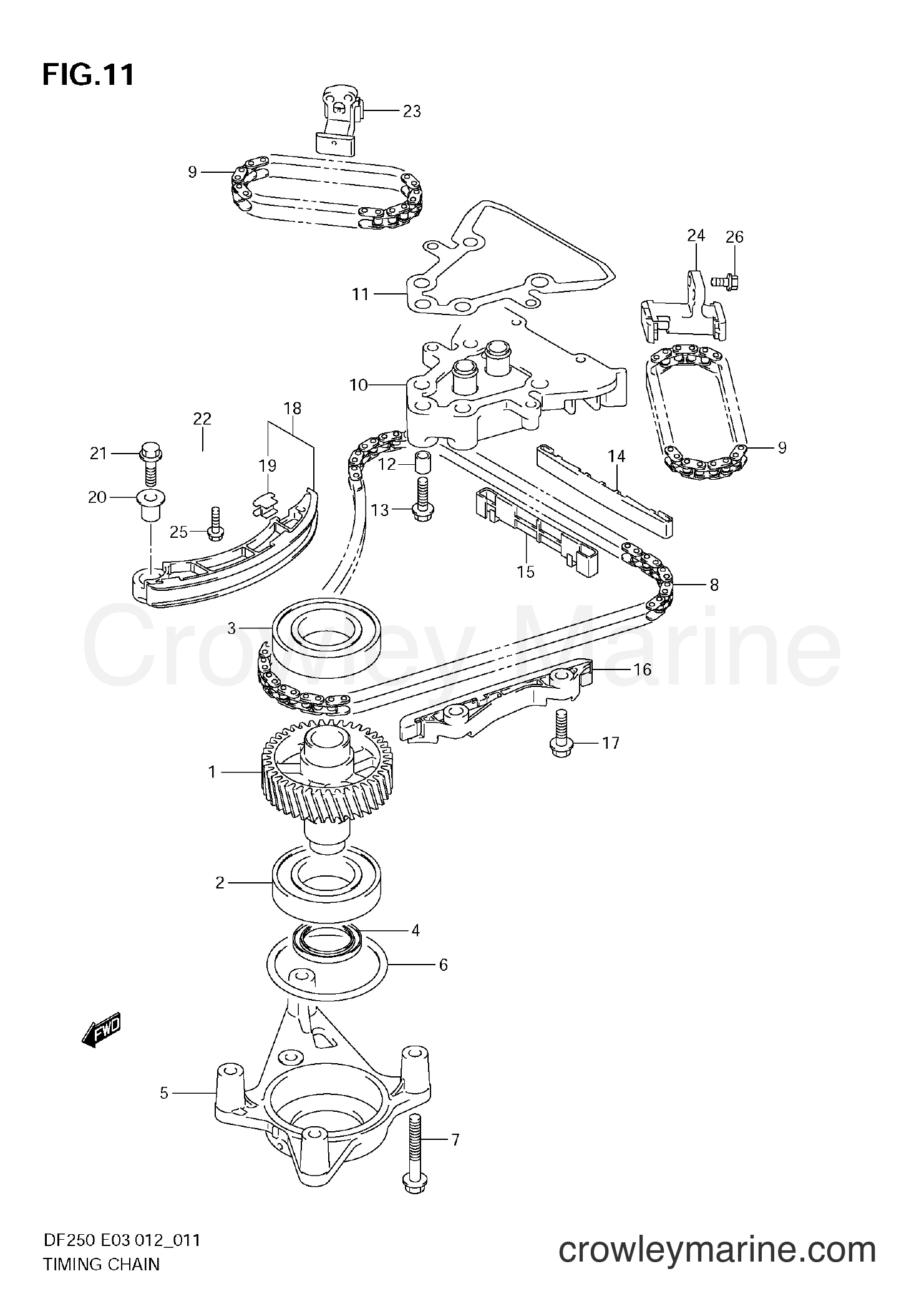 Suzuki Marine DF200 210001~ - TIMING CHAIN (DF250ST E3)