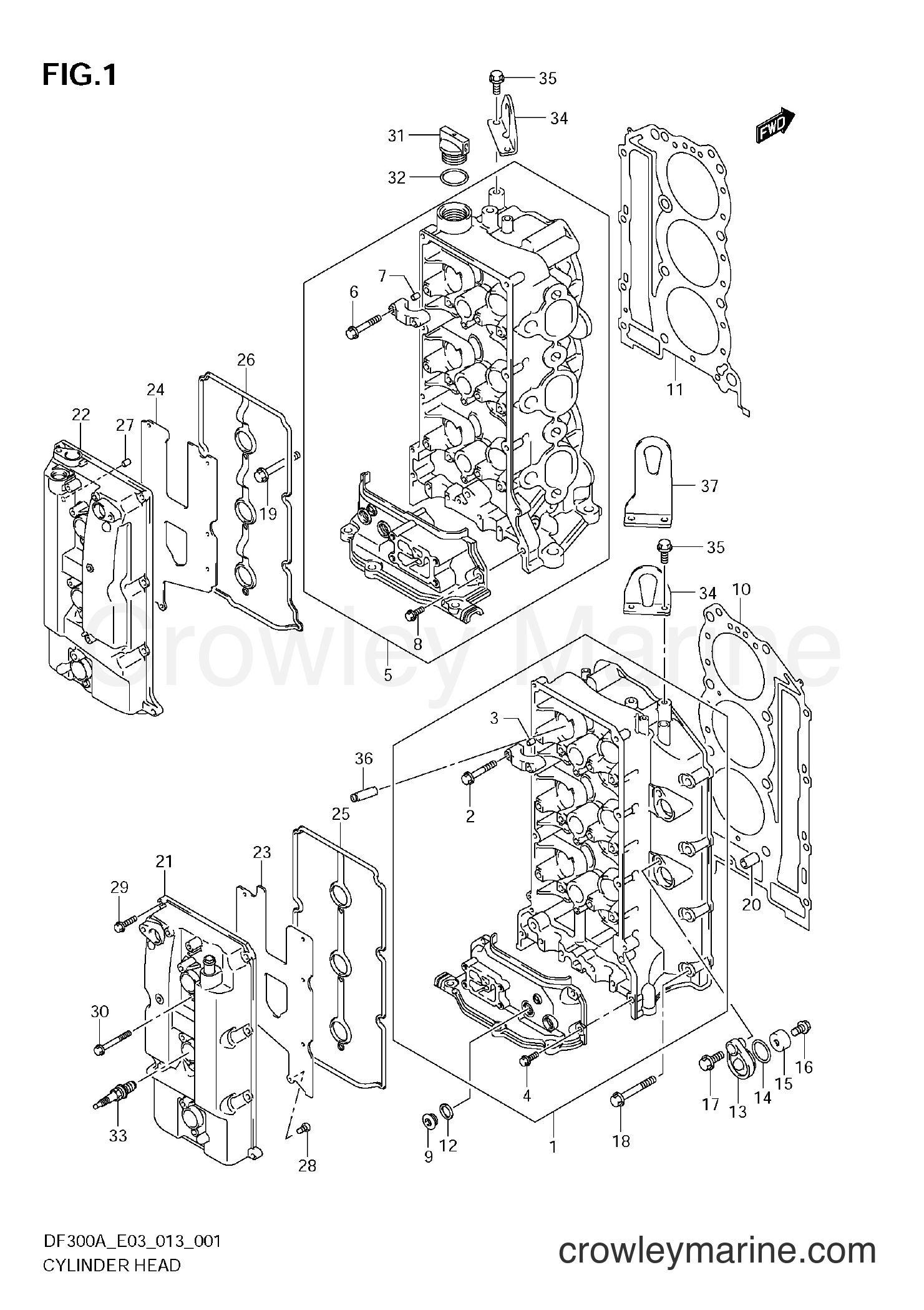 Suzuki Marine DF250AP 310001~ - CYLINDER HEAD
