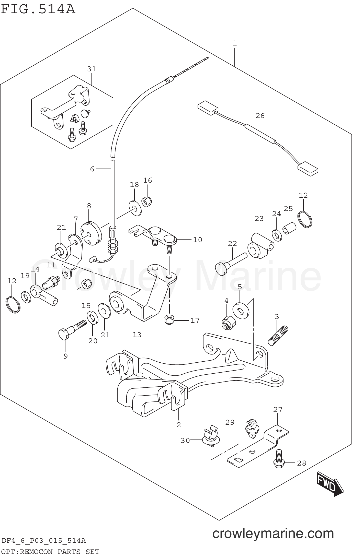 Suzuki Marine DF4 510001~ - OPT:REMOCON PARTS SET