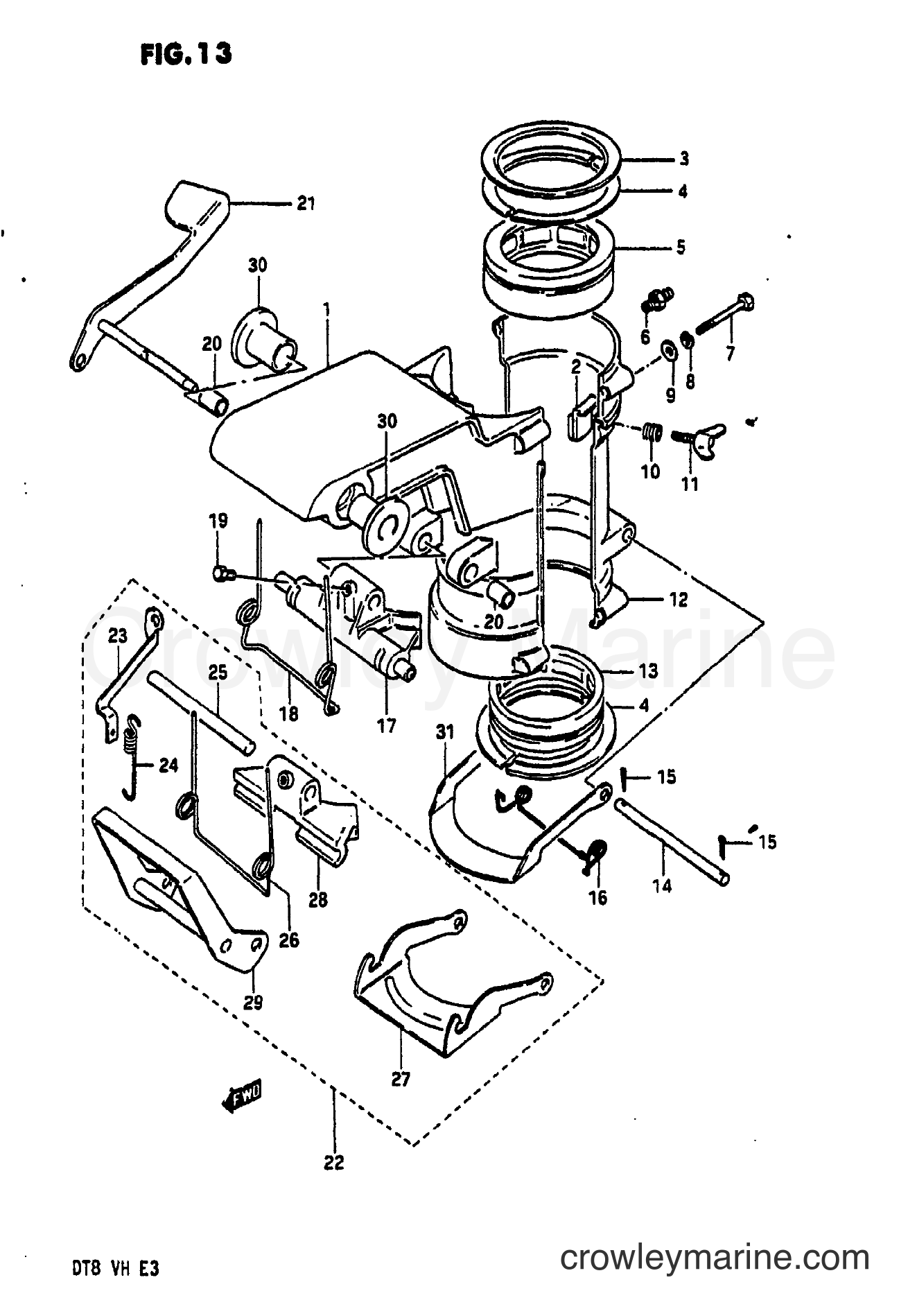 Suzuki Marine DT8 - SWIVEL BRACKET