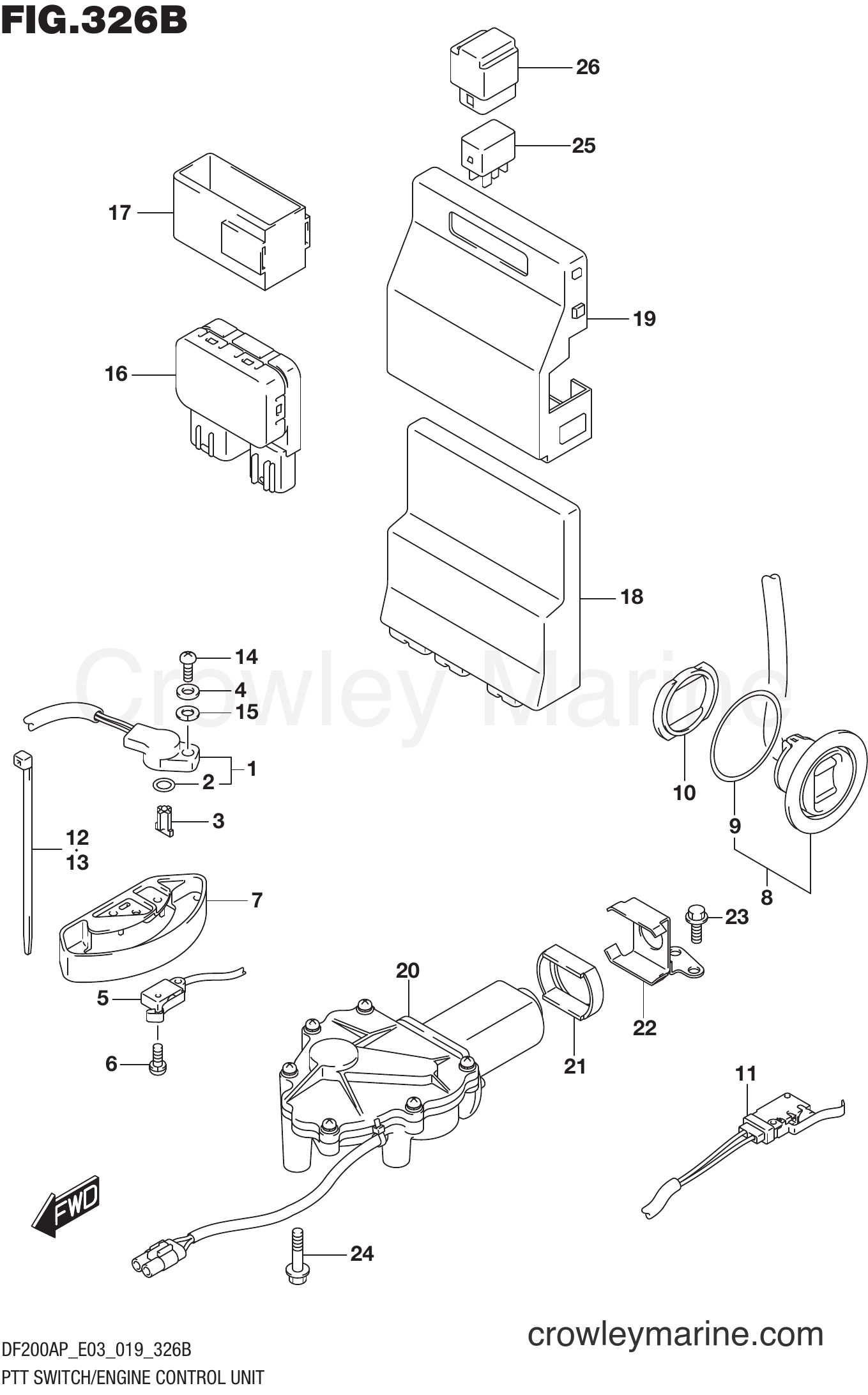 Suzuki Marine DF175AP 910001~ - PTT SWITCH/ENGINE CONTROL UNIT (DF175AP)