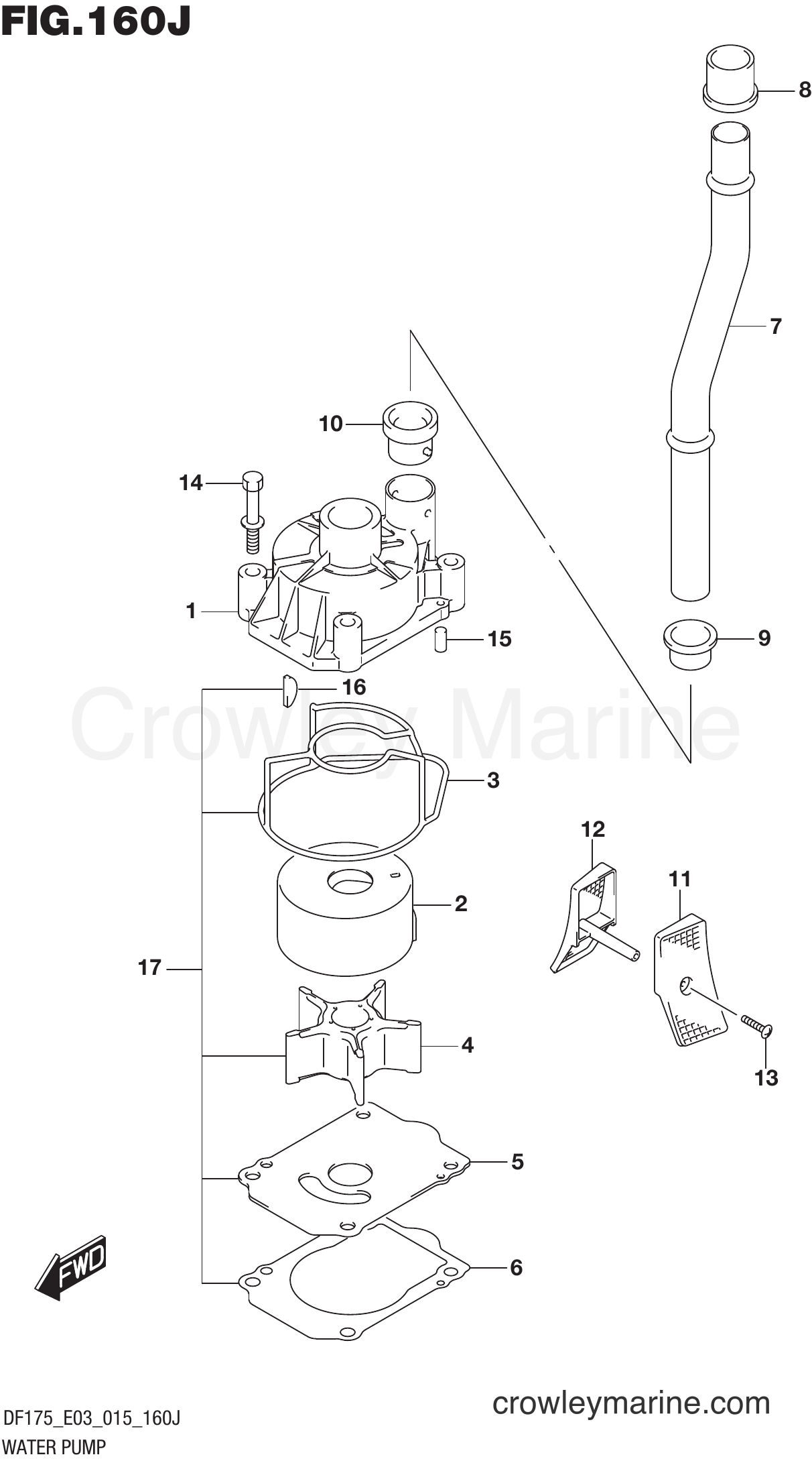 Suzuki Marine DF175Z 51001~ - WATER PUMP (DF150ST E03)