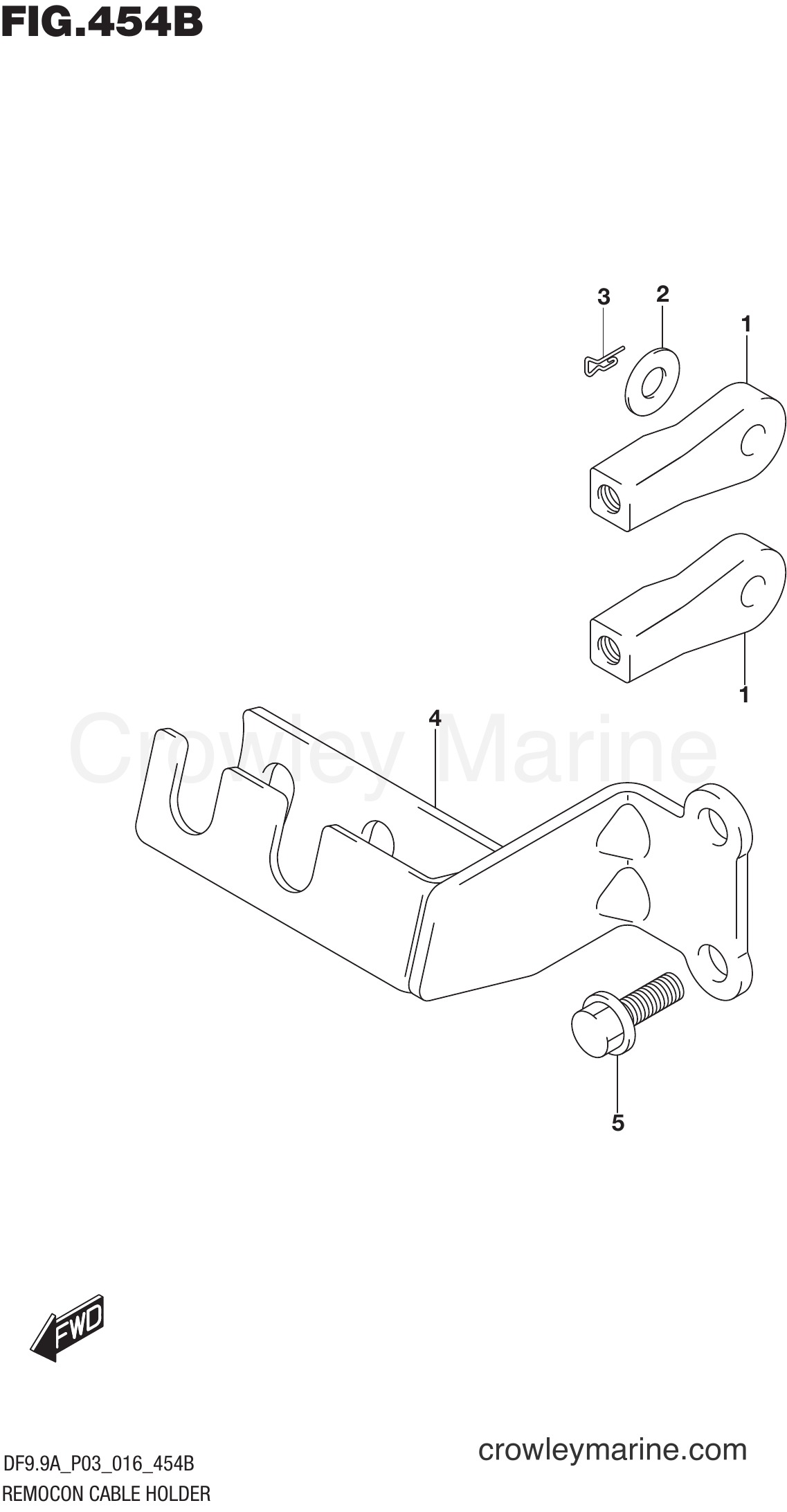 Suzuki Marine DF8A 610001~ - REMOCON CABLE HOLDER (DF9.9AR P03)