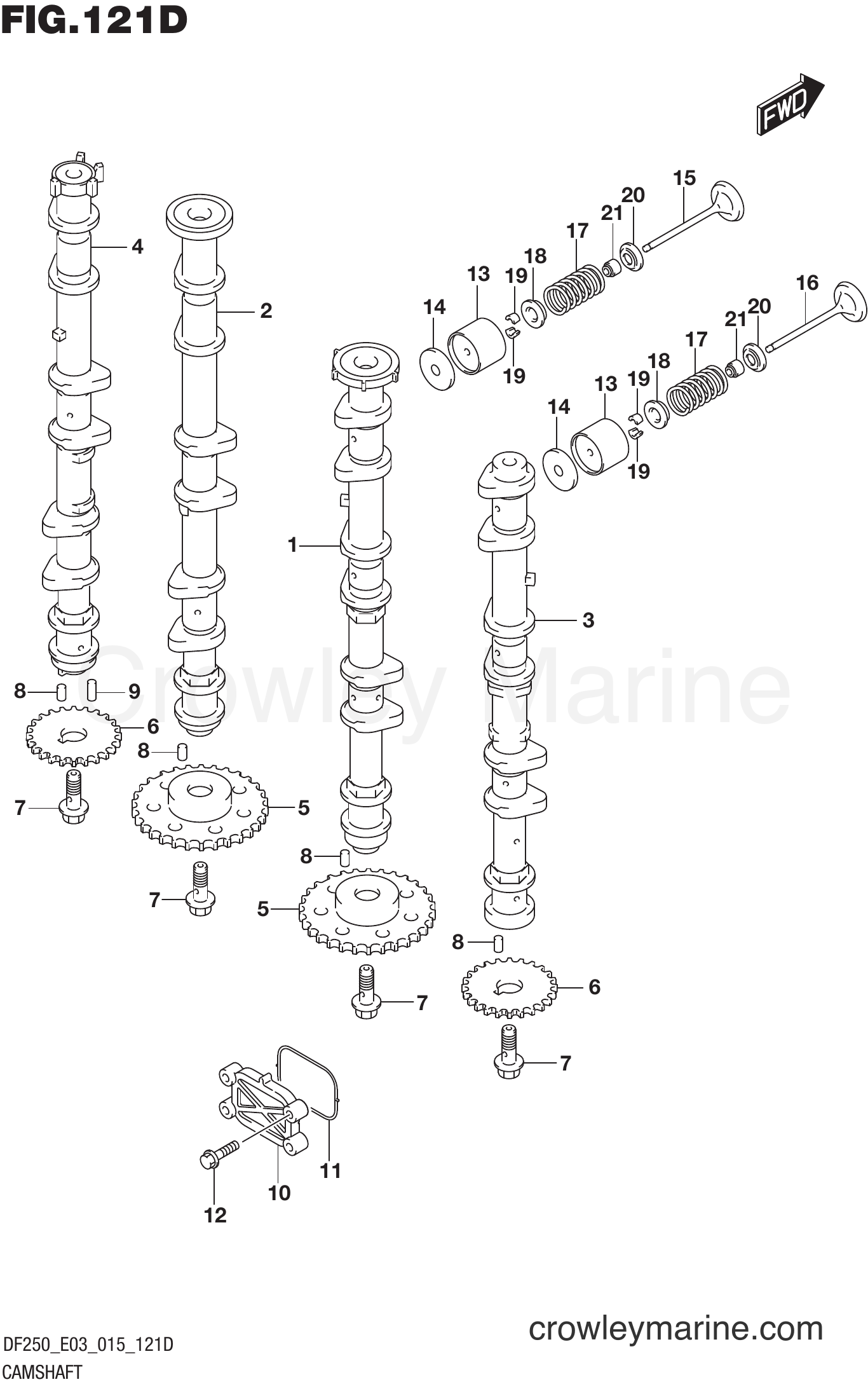 Suzuki Marine DF200T 51001~ - CAMSHAFT (DF225Z E03)