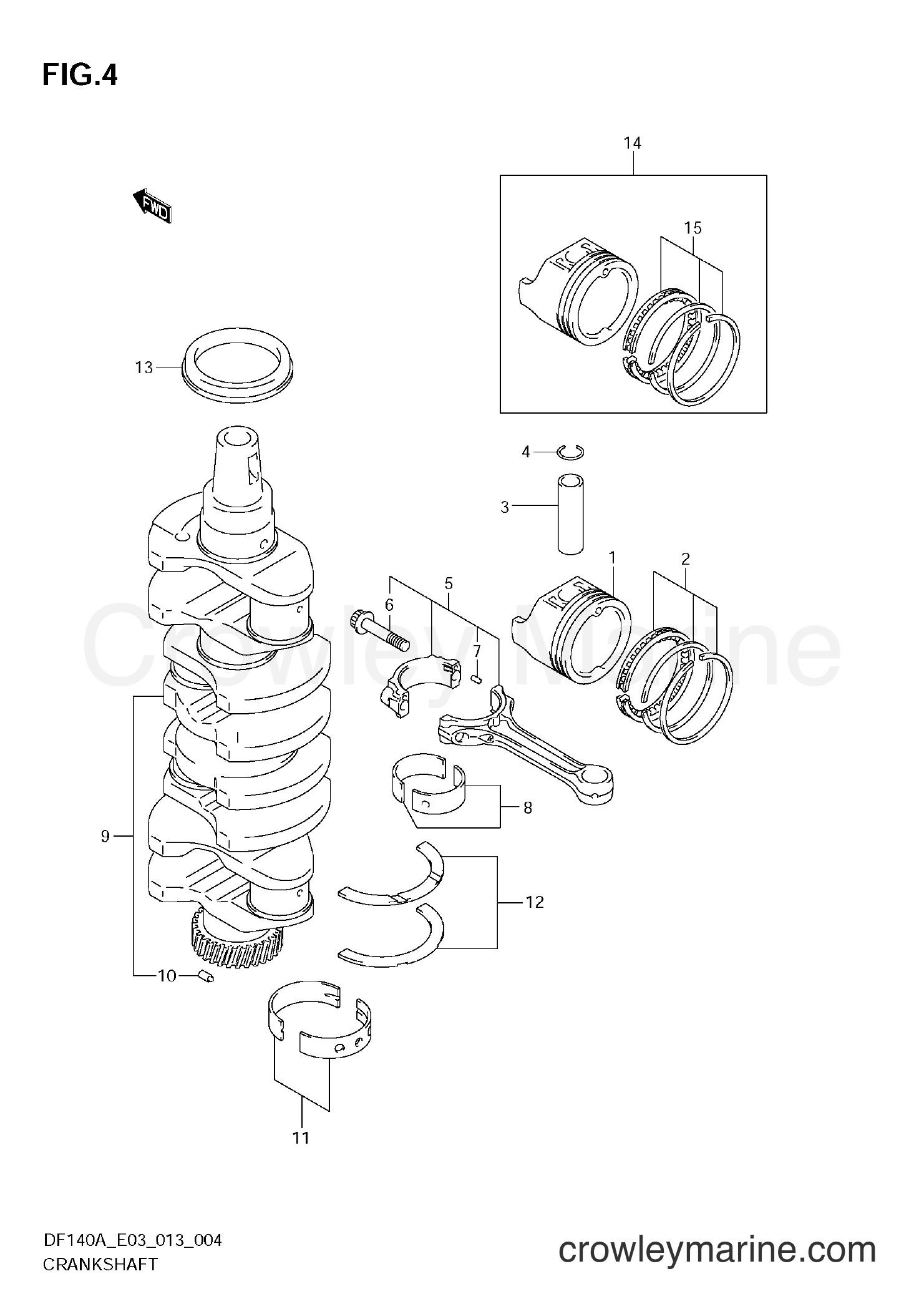 Suzuki Marine DF140A 310001~ - CRANKSHAFT