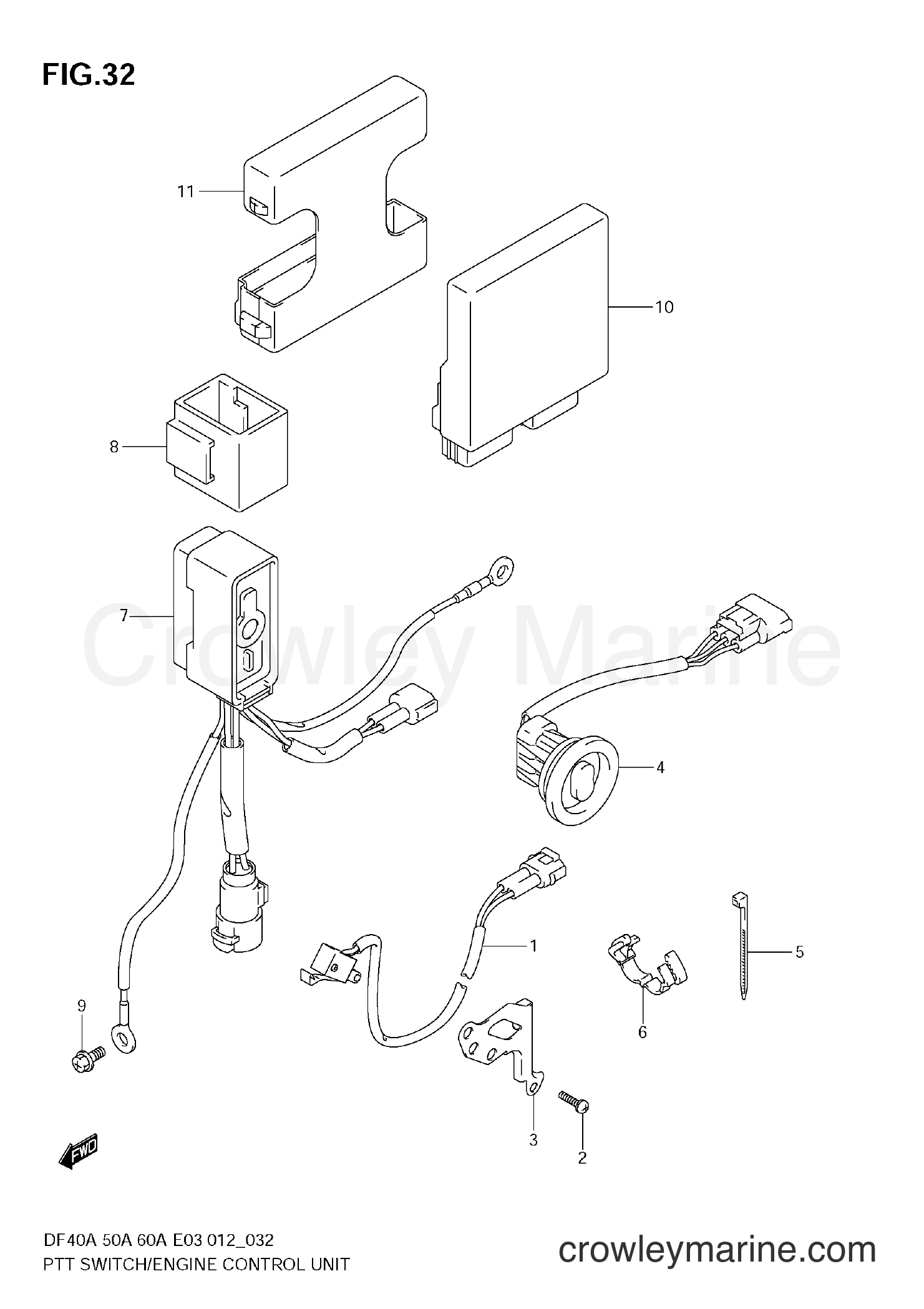Suzuki Marine DF40A 210001~ - PTT SWITCH / ENGINE CONTROL UNIT (DF40A E3)