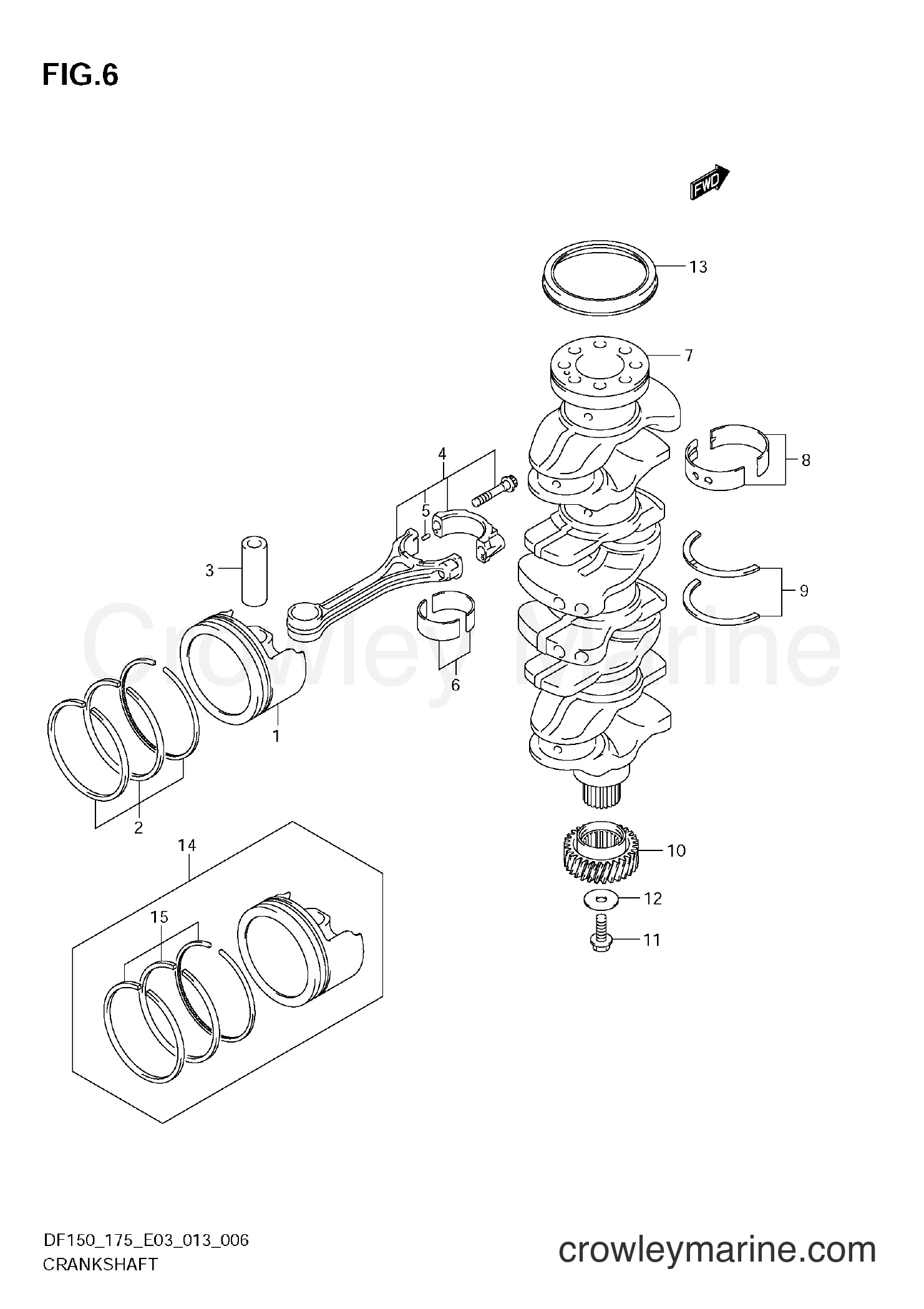 Suzuki Marine DF150 310001~ - CRANKSHAFT