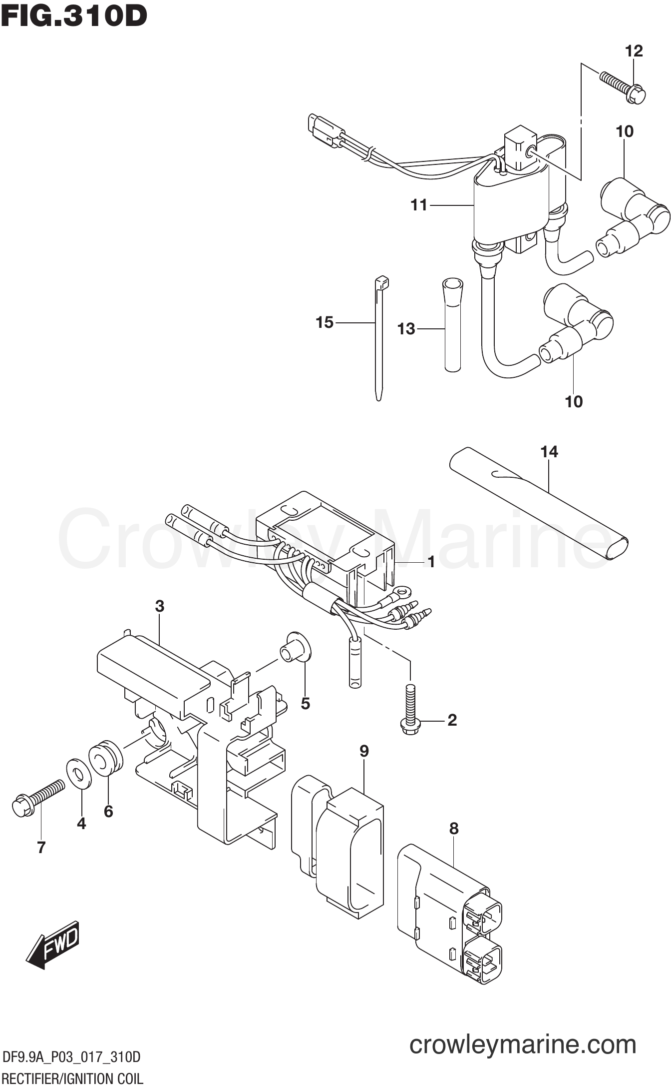 Suzuki Marine DF9.9AR 710001~ - RECTIFIER/IGNITION COIL (DF9.9AR P03)