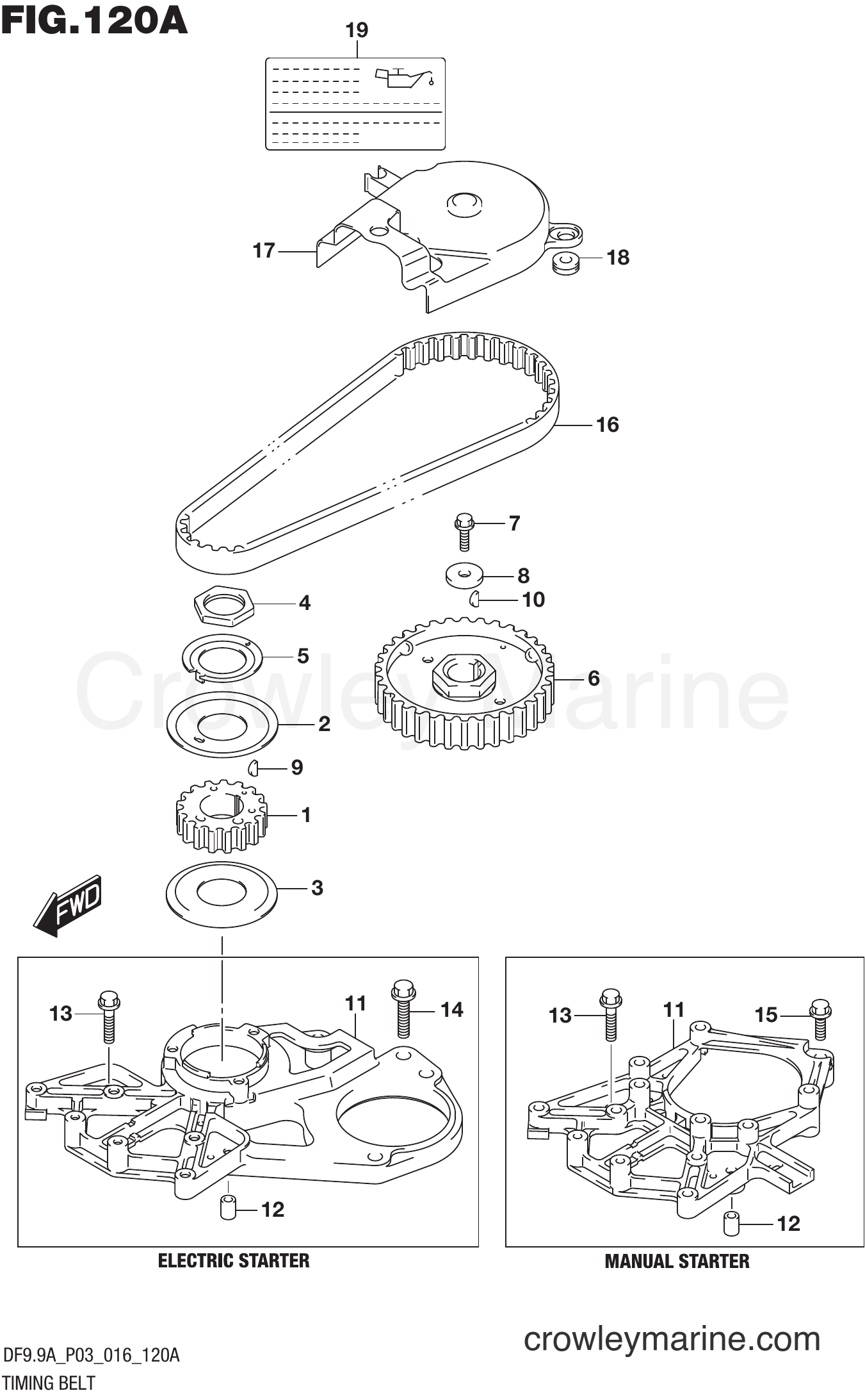 Suzuki Marine DF8A 610001~ - TIMING BELT (DF8A P03)