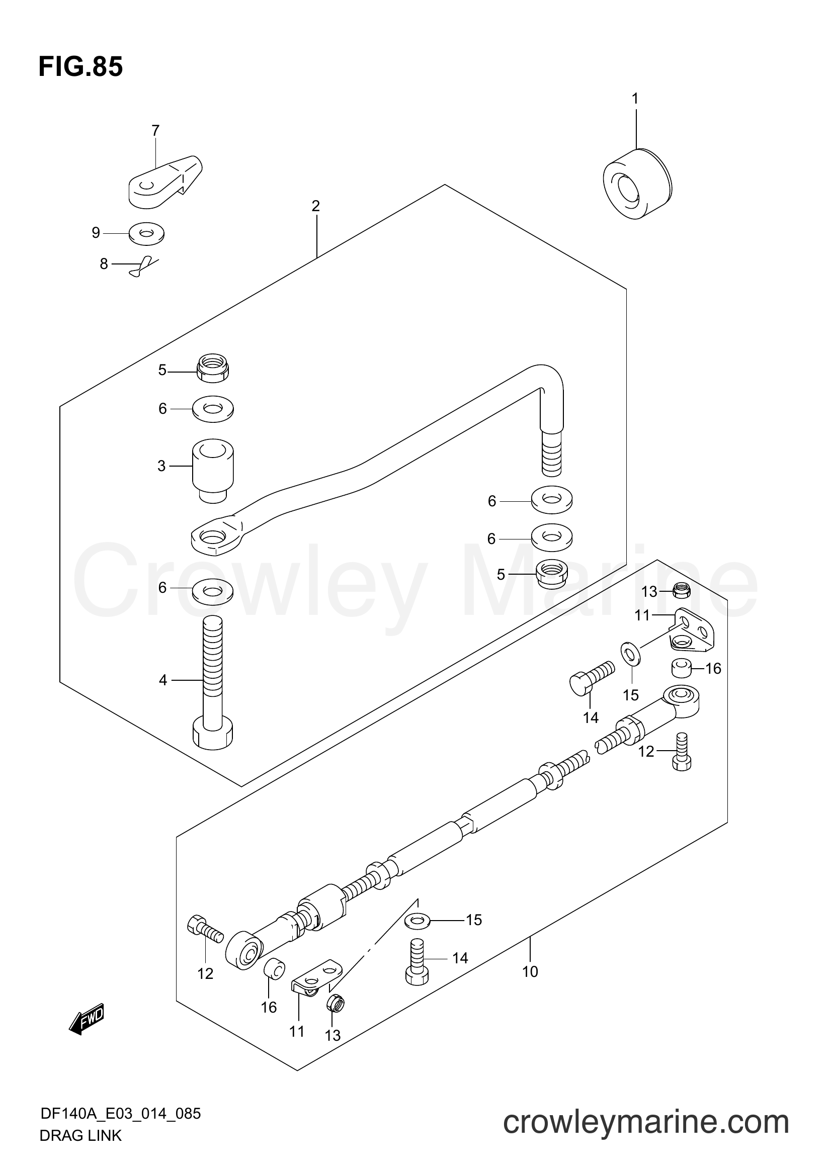 Suzuki Marine DF140AZ 410001~ - DRAG LINK