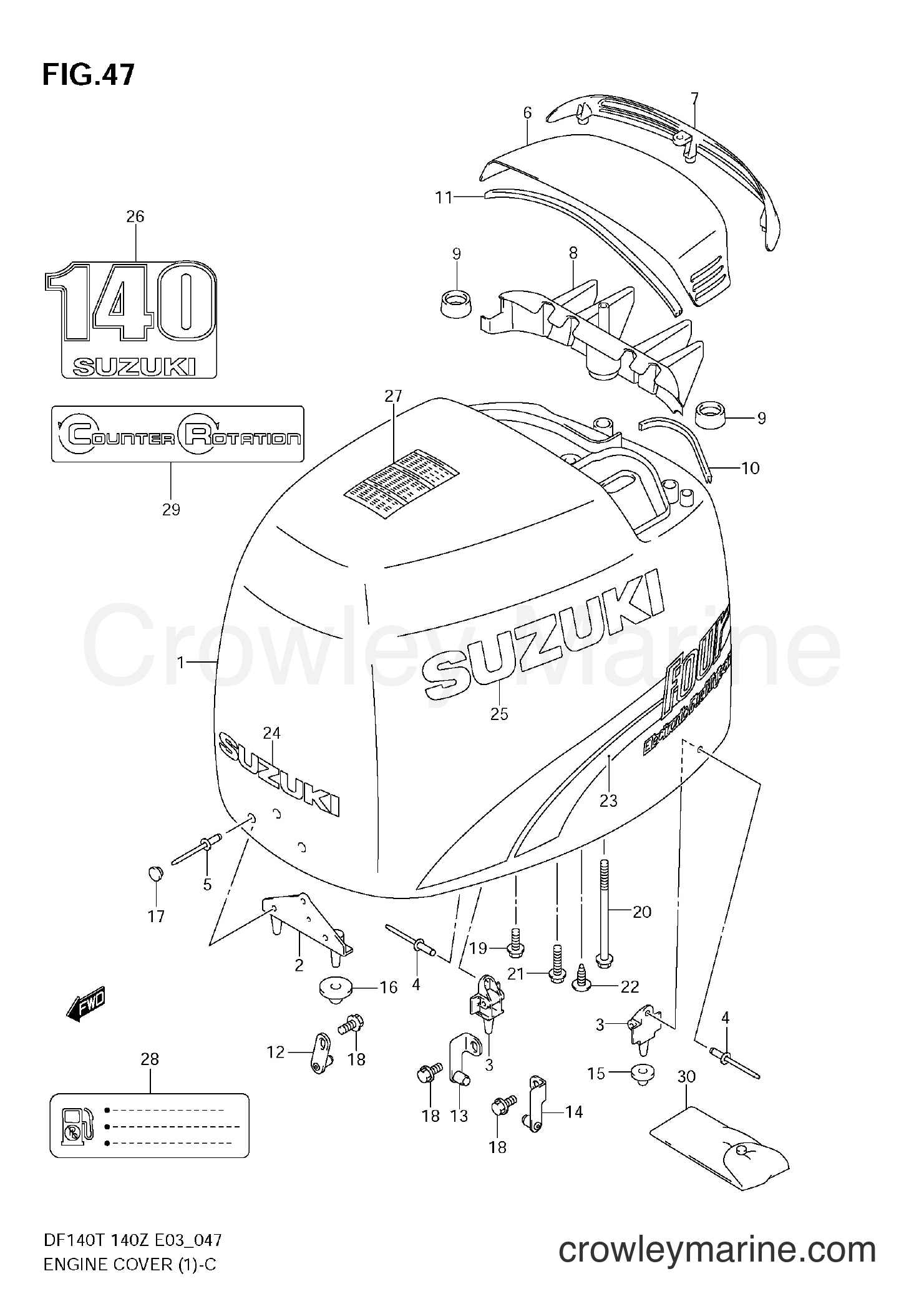 Suzuki Marine DF140Z - ENGINE COVER (MODEL:02)