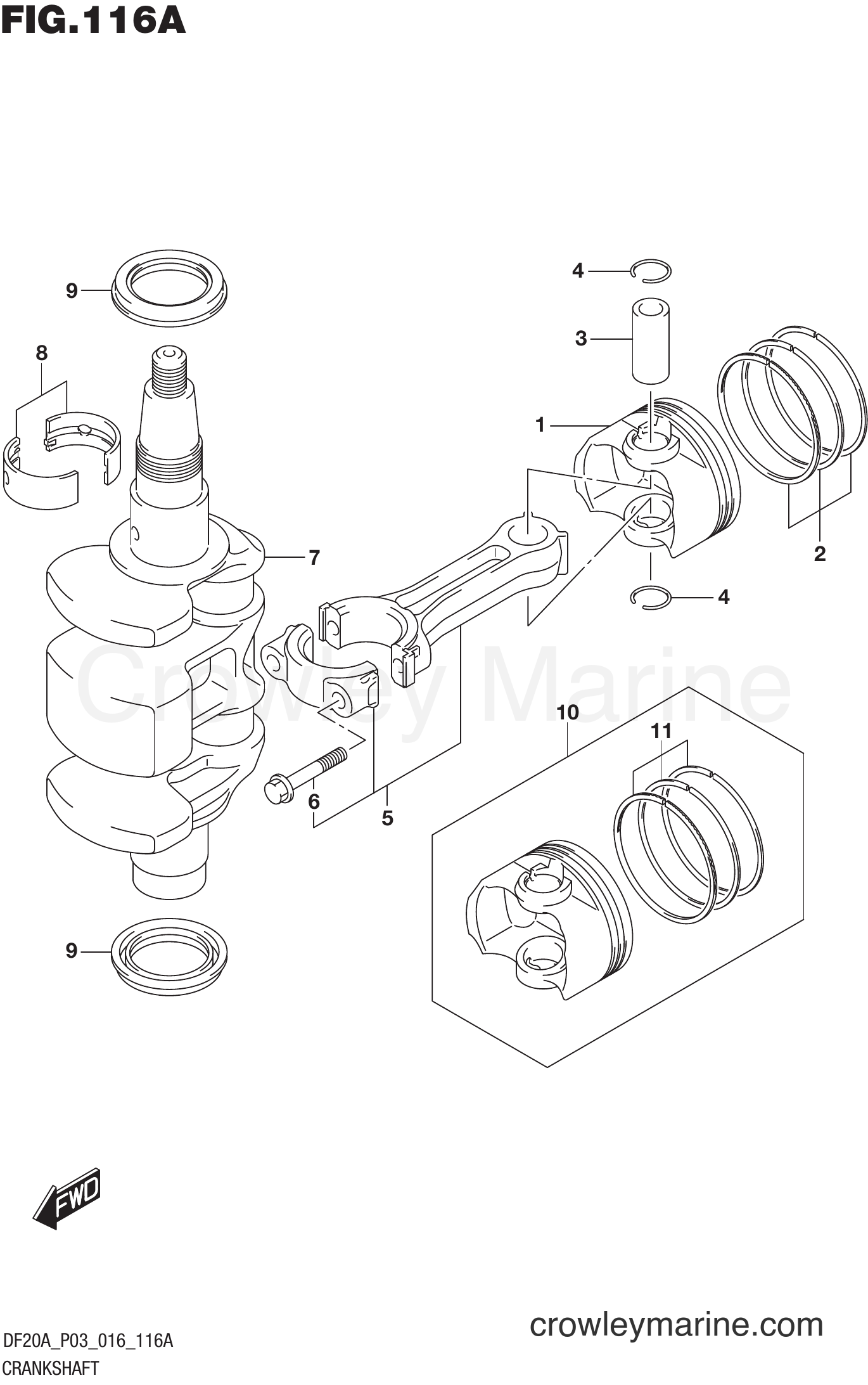 Suzuki Marine DF9.9B 610001~ - CRANKSHAFT
