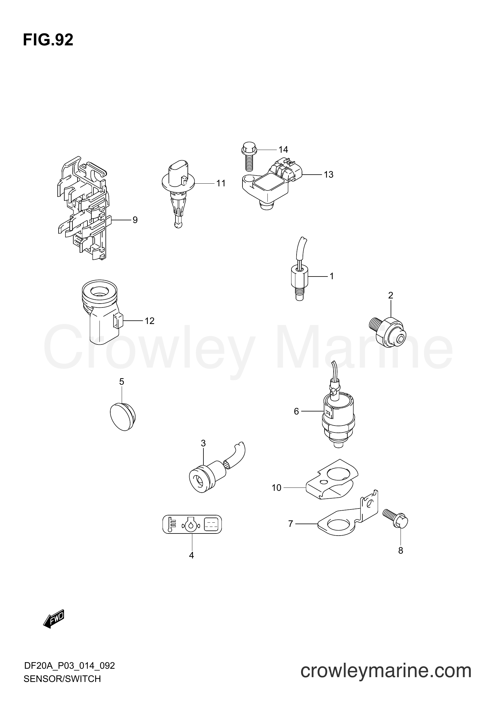 Suzuki Marine DF15A 02002F-410001~ - SENSOR/SWITCH (DF20AR P03)