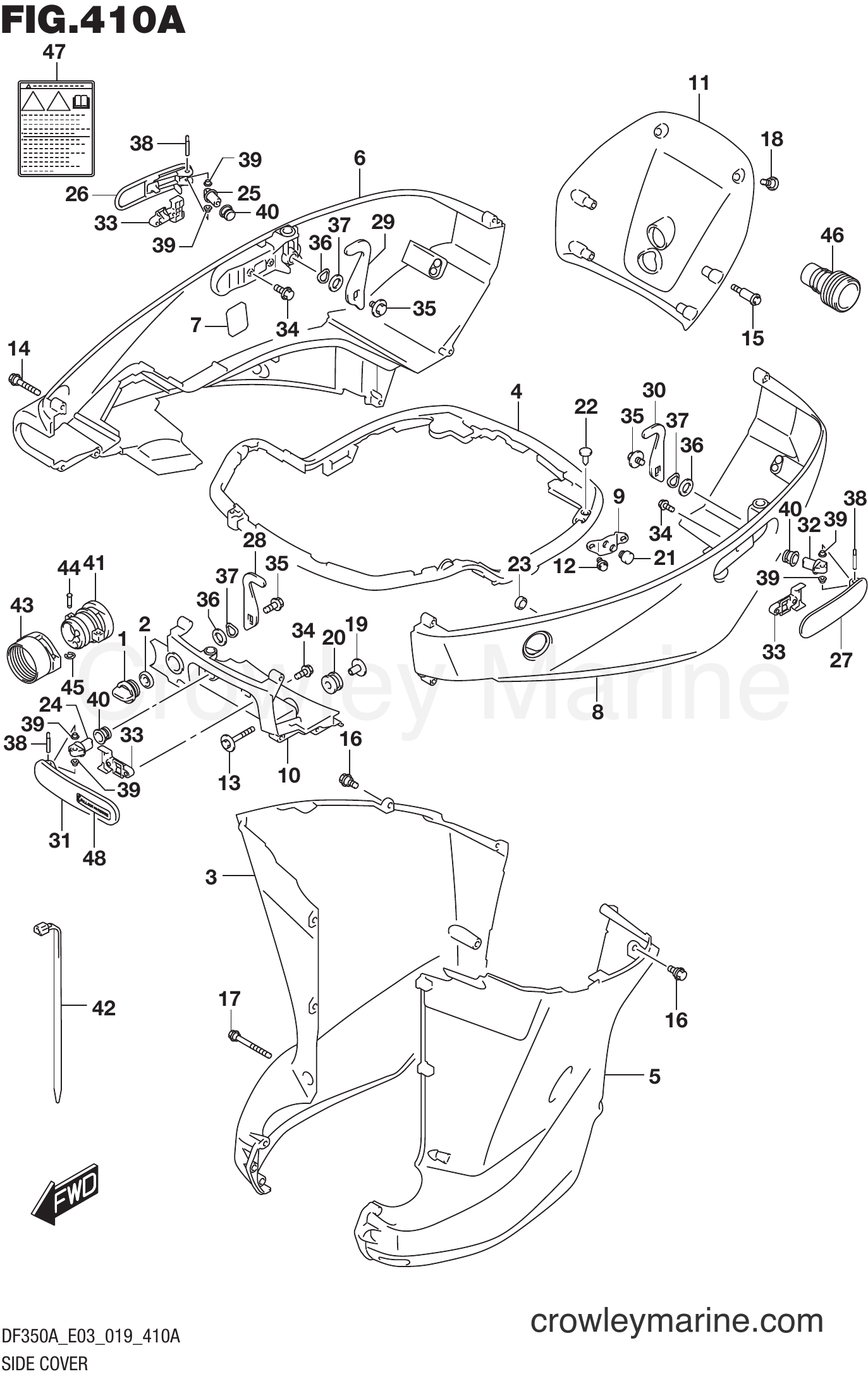 Suzuki Marine DF350A 910001~ - SIDE COVER
