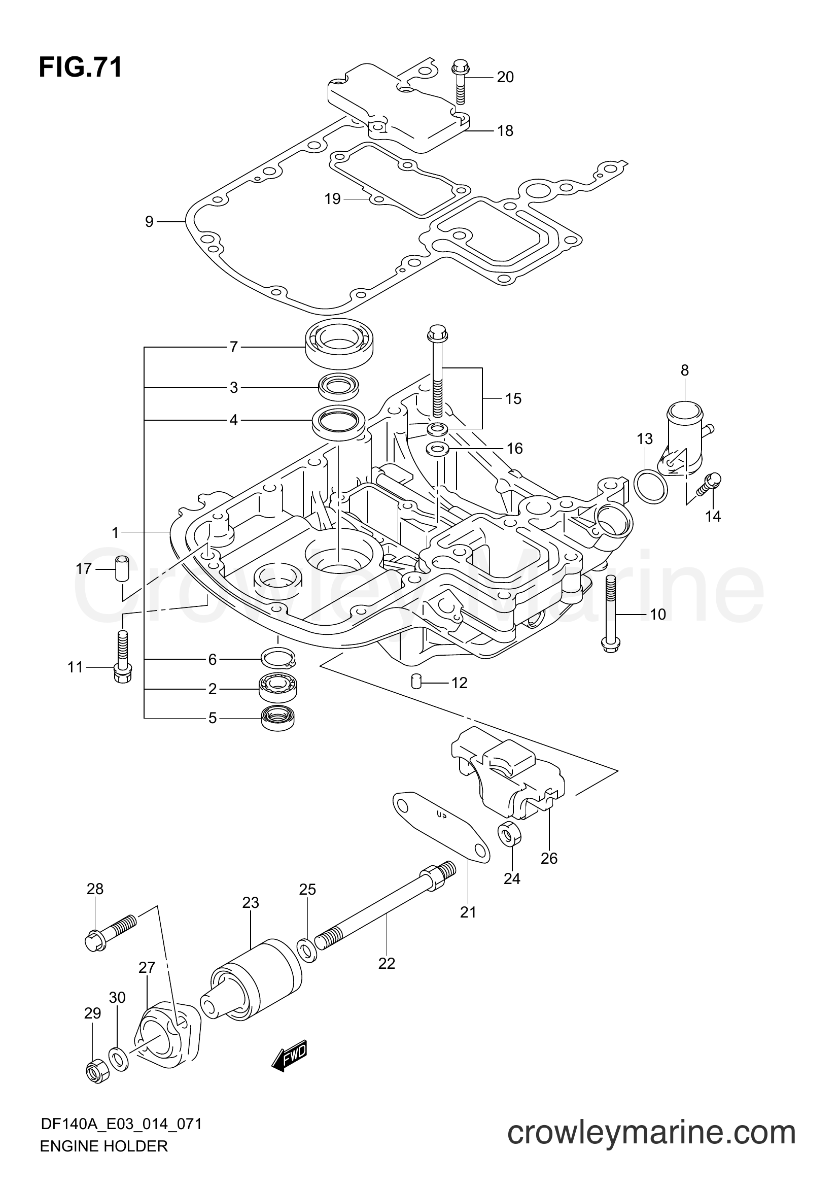 Suzuki Marine DF140AZ 410001~ - ENGINE HOLDER