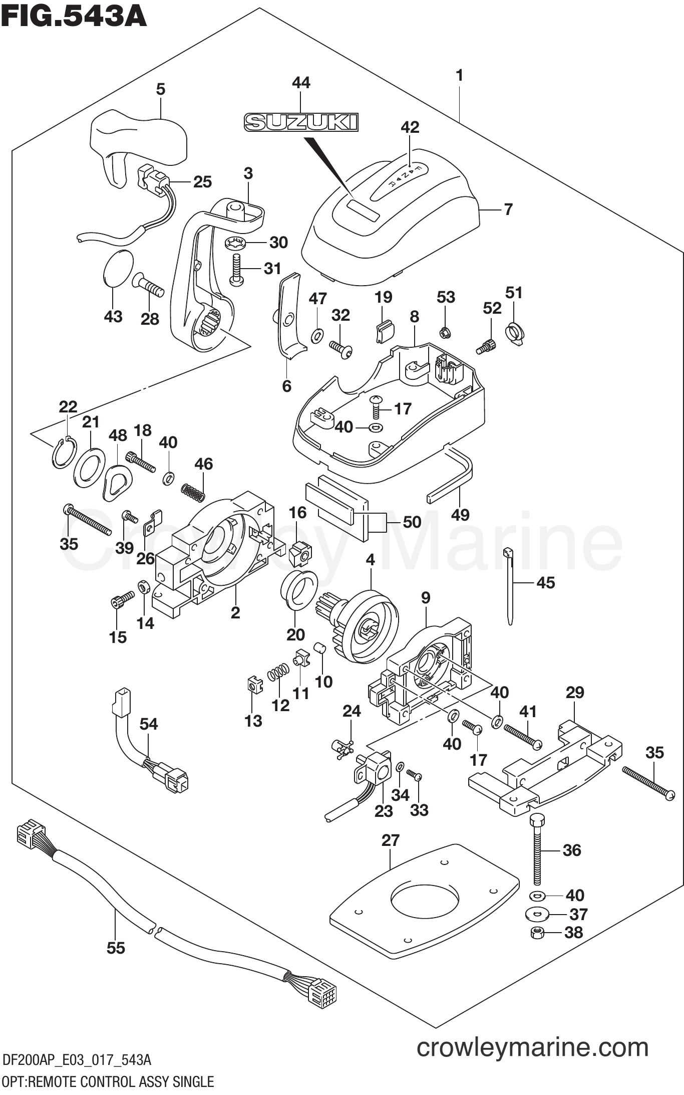 Suzuki Marine DF200AP 710001~ - OPT:REMOTE CONTROL ASSY SINGLE