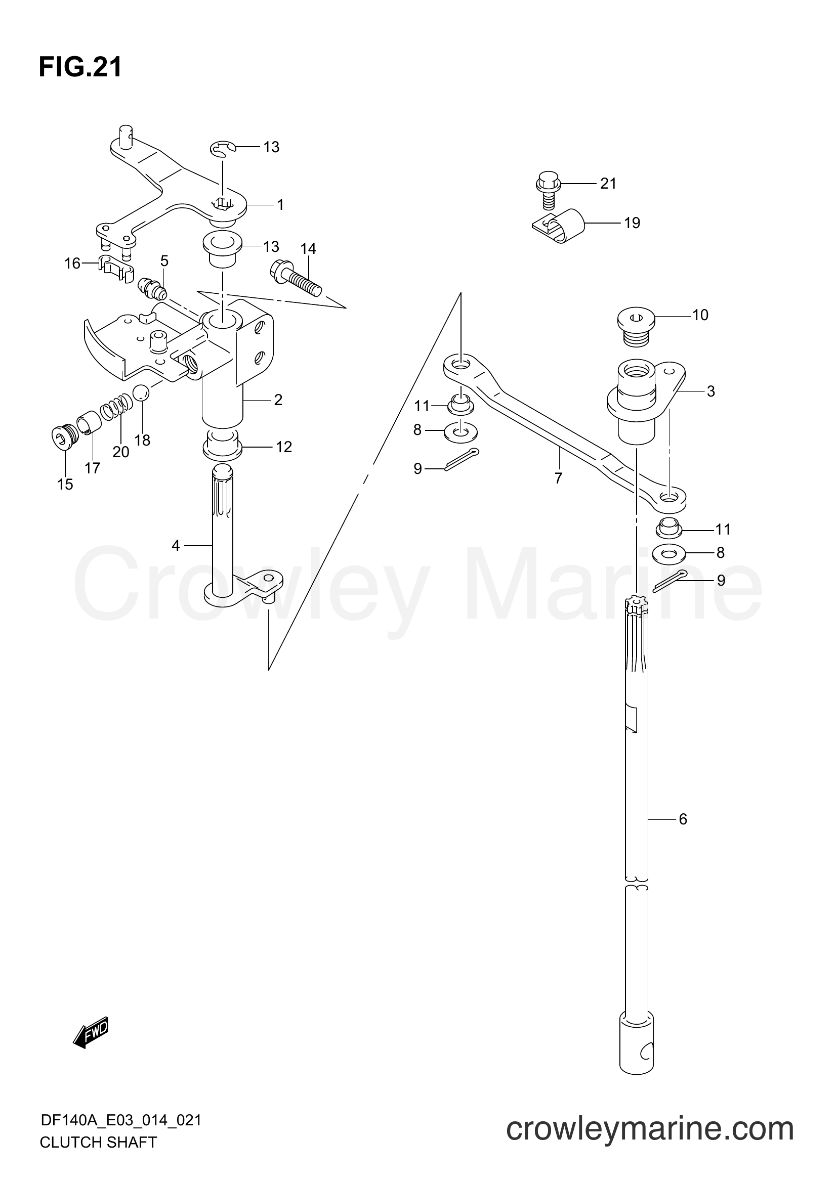 Suzuki Marine DF115 410001~ - CLUTCH SHAFT