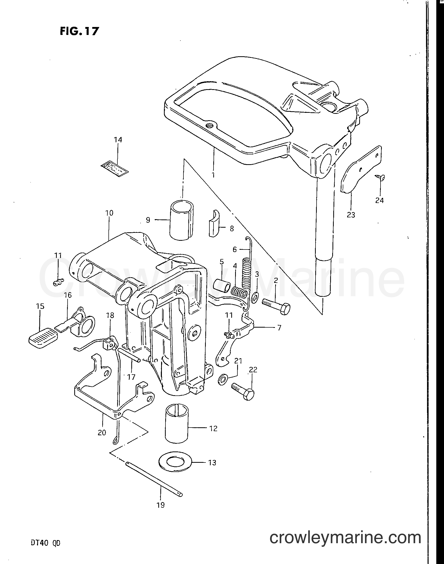 Suzuki Marine DT40 - SWIVEL BRACKET
