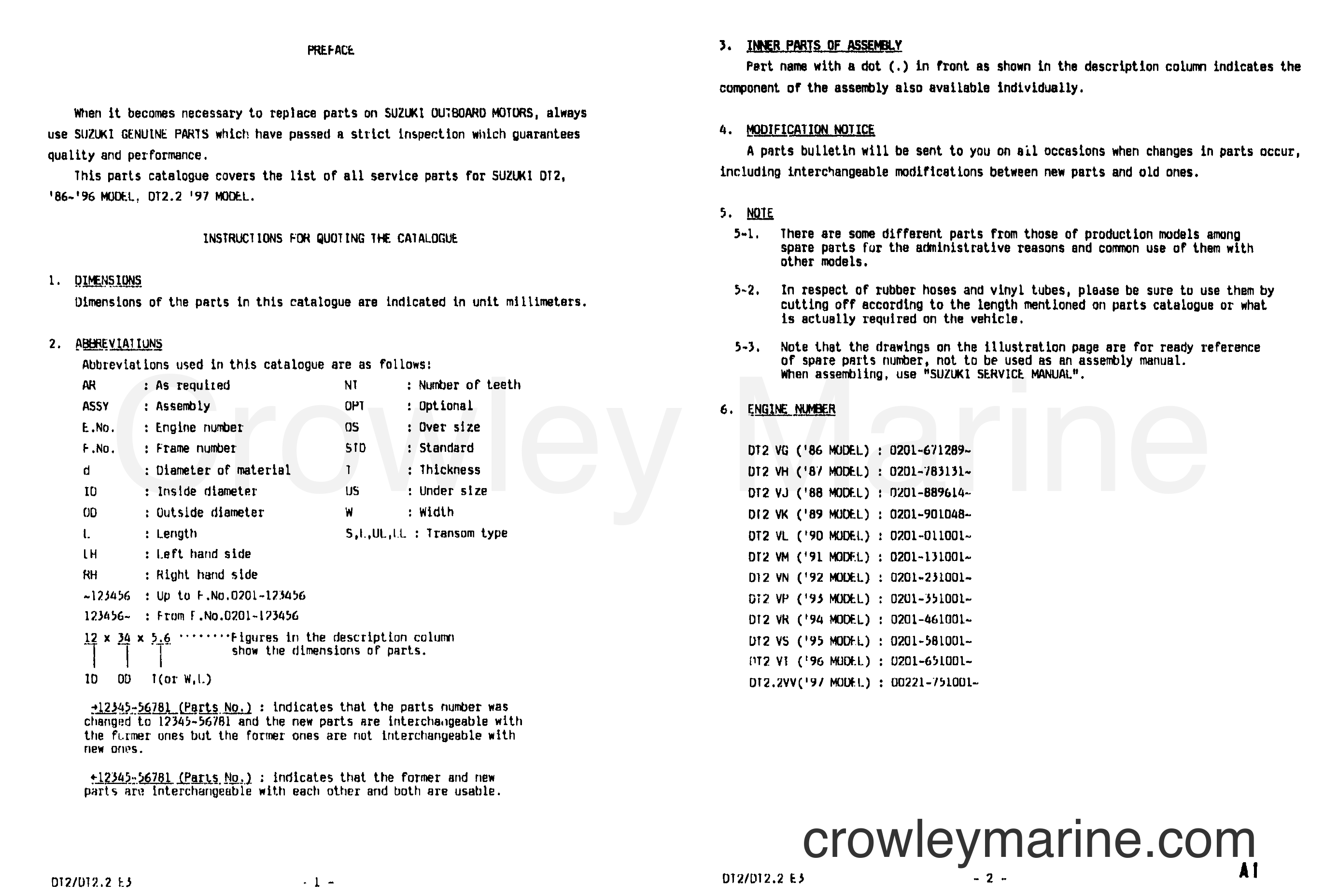 Suzuki Marine DT2 - PREFACE