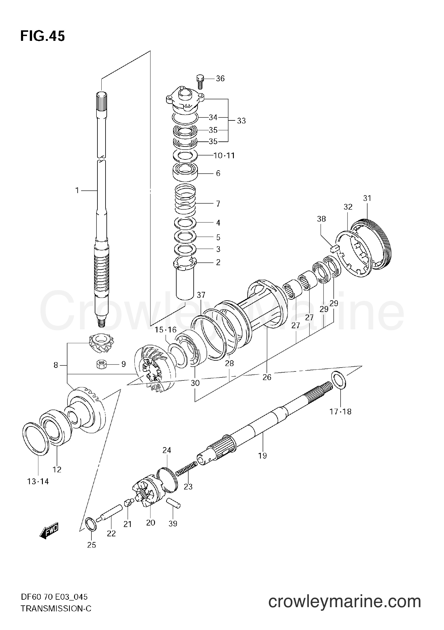 Suzuki Marine DF60 - TRANSMISSION (MODEL:98~00)