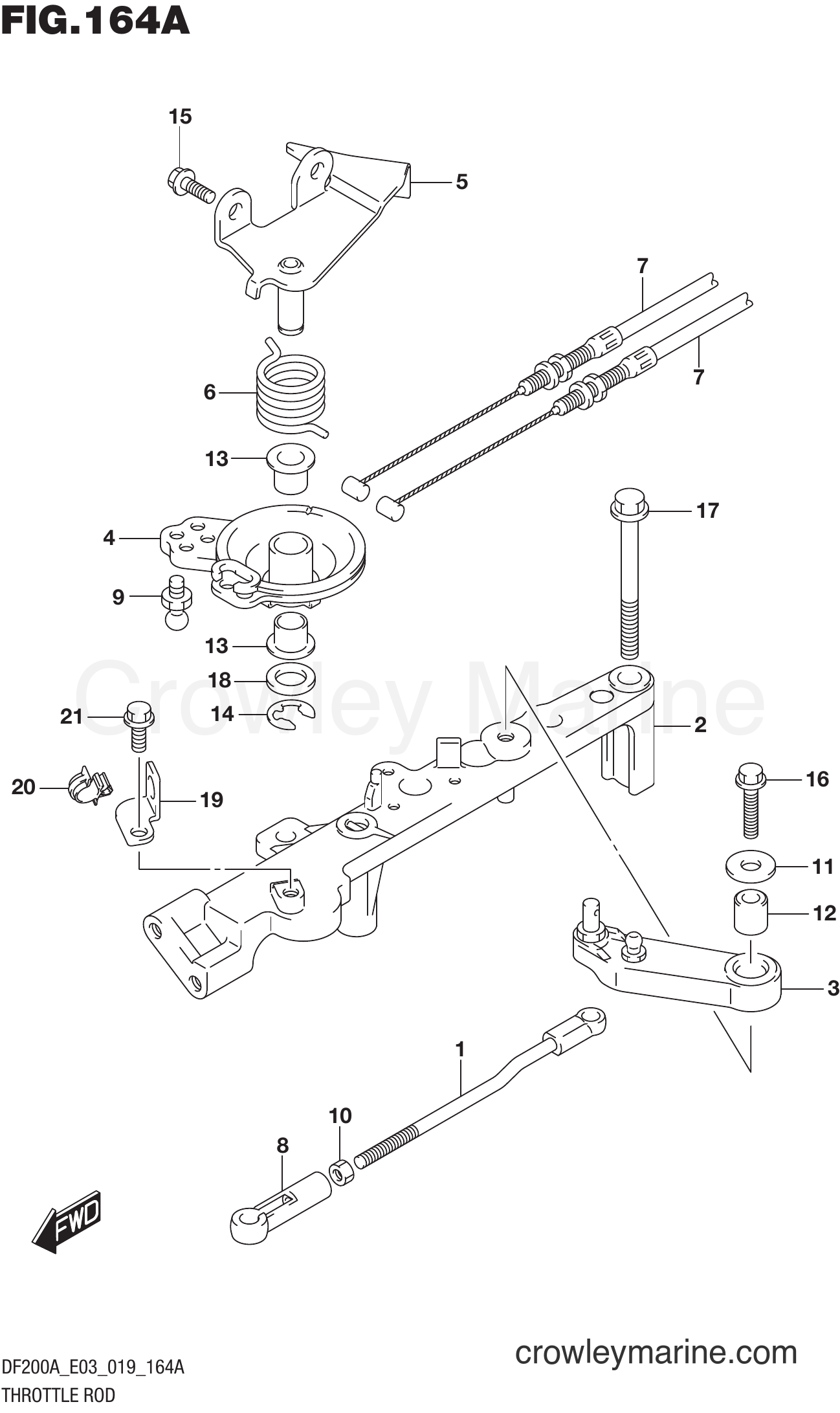 Suzuki Marine DF150AZ 910001~ - THROTTLE ROD
