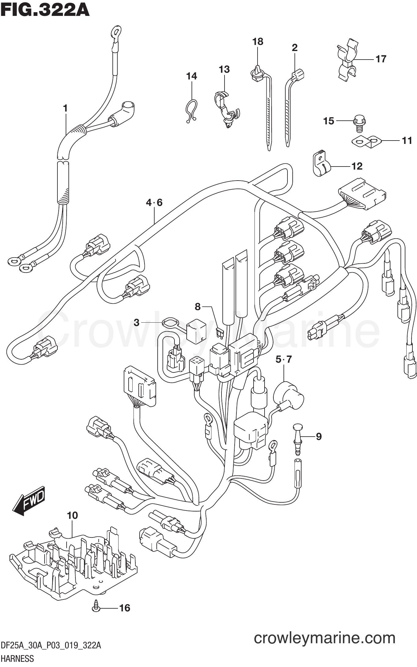 Suzuki Marine DF25AT 910001~ - HARNESS (DF25A)