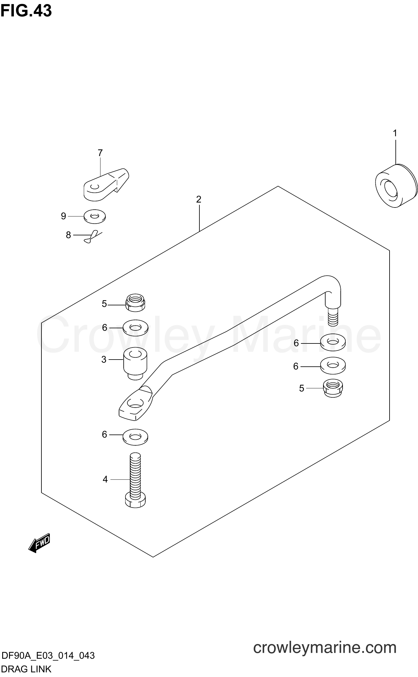 Suzuki Marine DF90A 410001~ - DRAG LINK