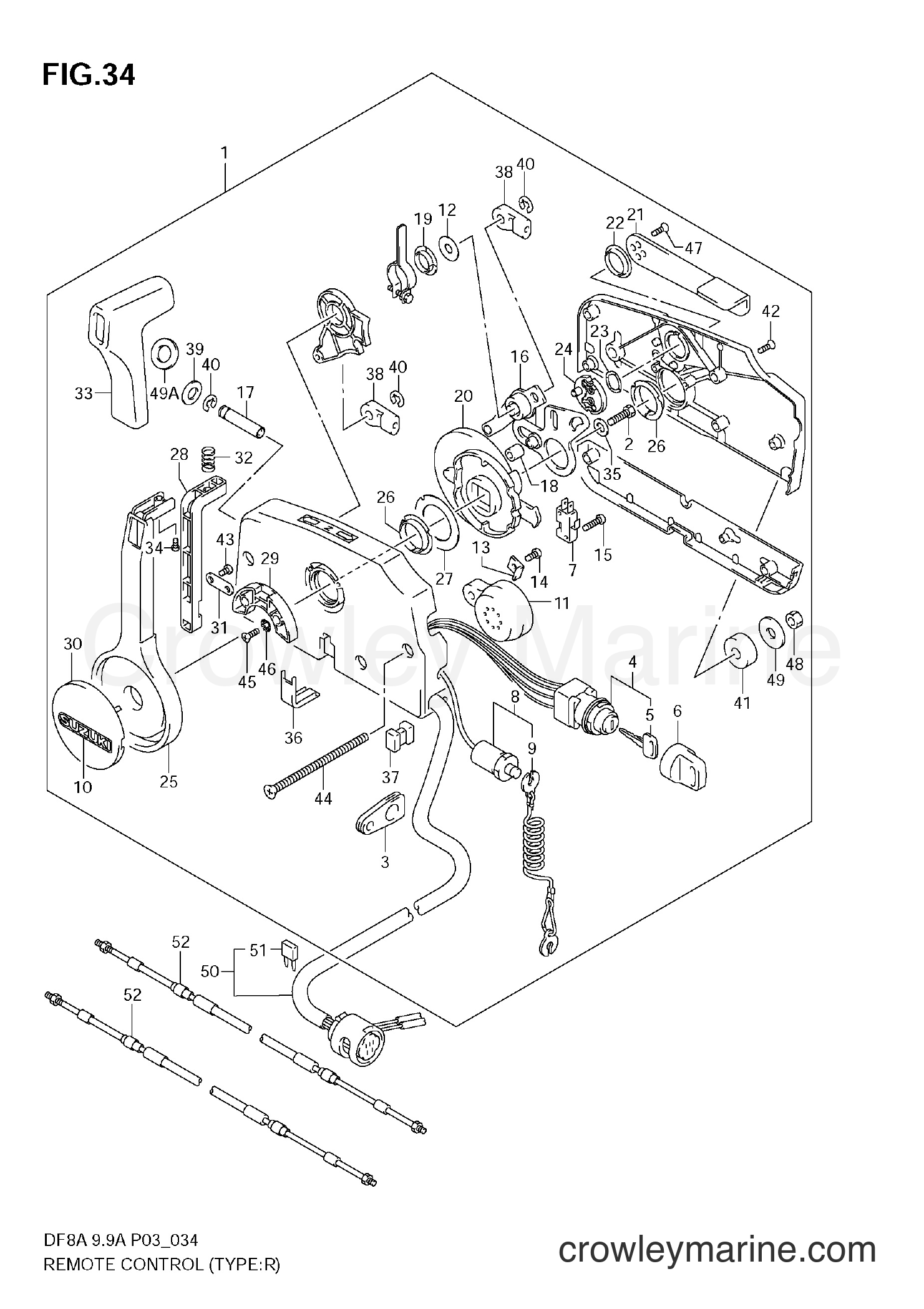 Suzuki Marine DF8A - REMOTE CONTROL (TYPE:R)