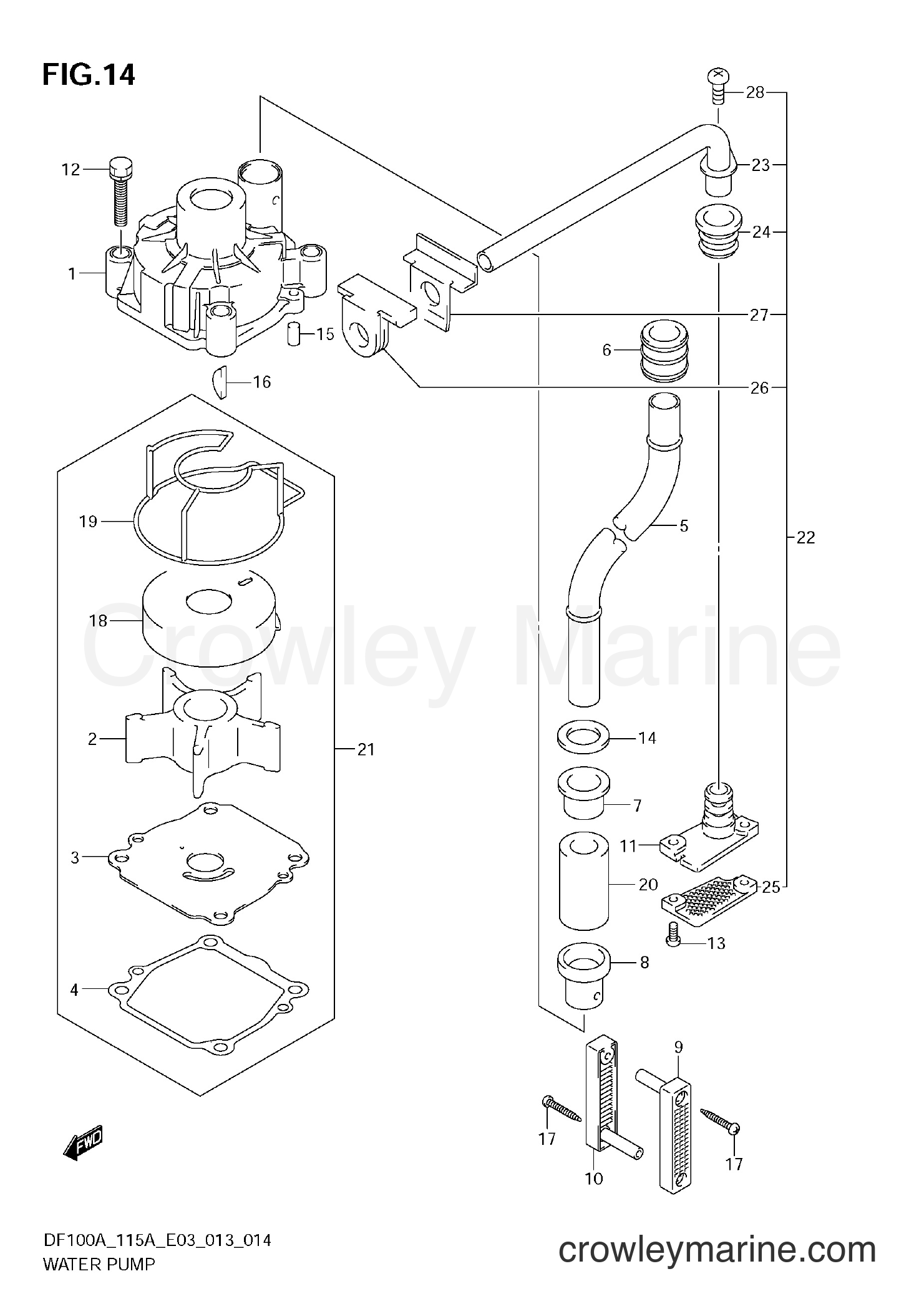 Suzuki Marine DF100A 310001~ - WATER PUMP (DF100AT E03)