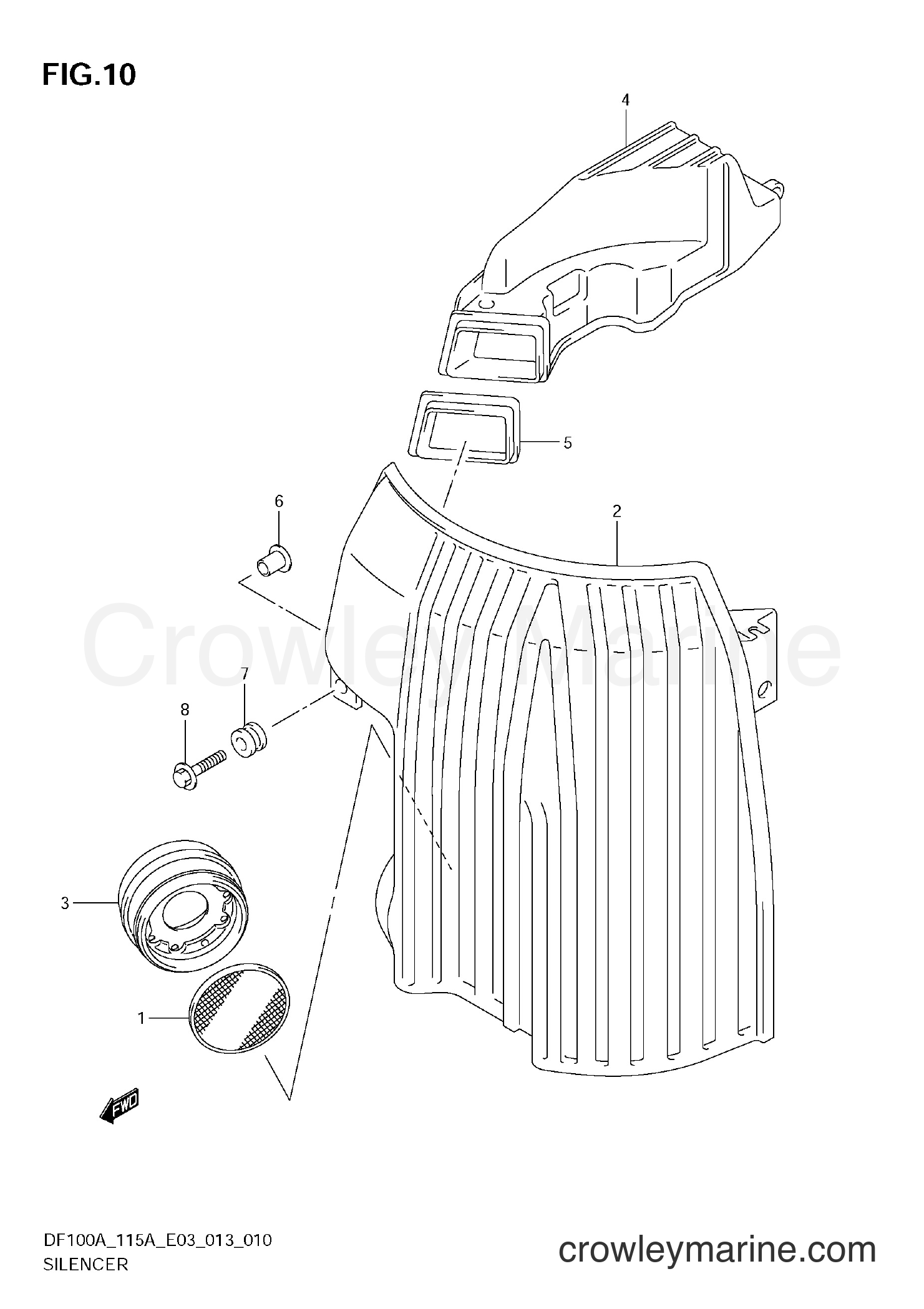 Suzuki Marine DF115A 310001~ - SILENCER (DF115AZ E03)