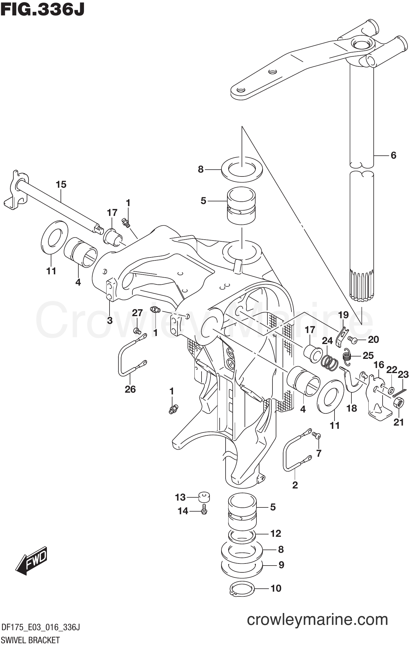 Suzuki Marine DF175ST 610001~ - SWIVEL BRACKET (DF150ST E03)