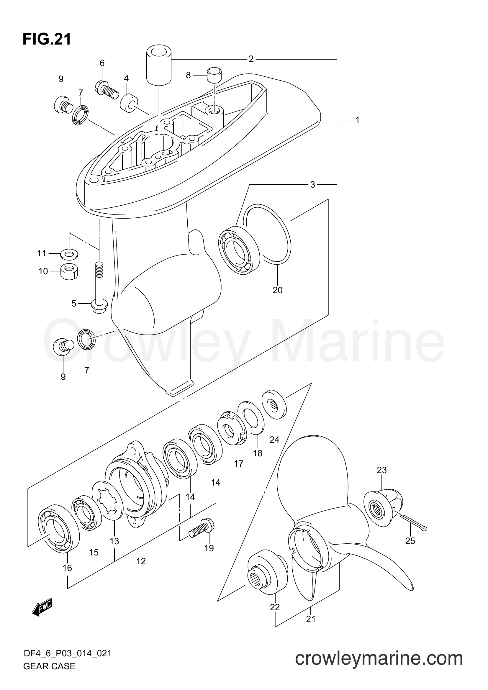 Suzuki Marine DF4 00402F-410001~ - GEAR CASE