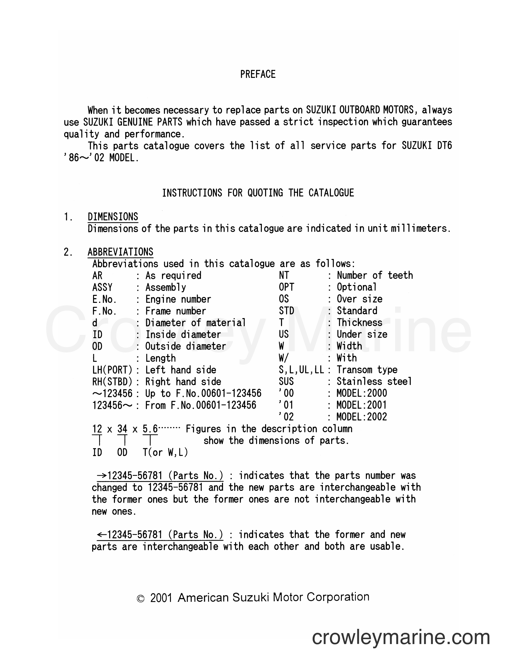 Suzuki Marine DT6 - PREFACE