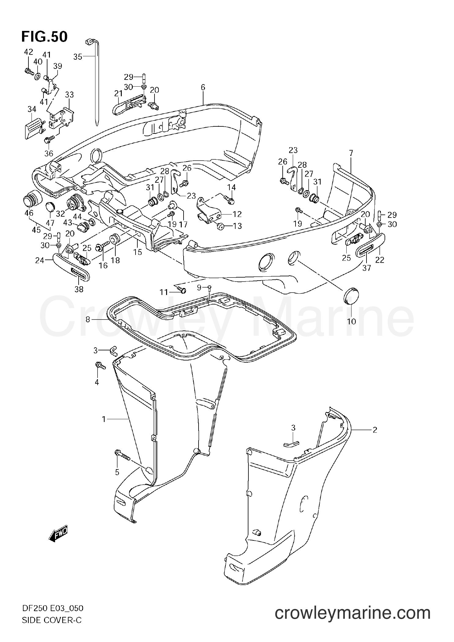 Suzuki Marine DF225 - SIDE COVER