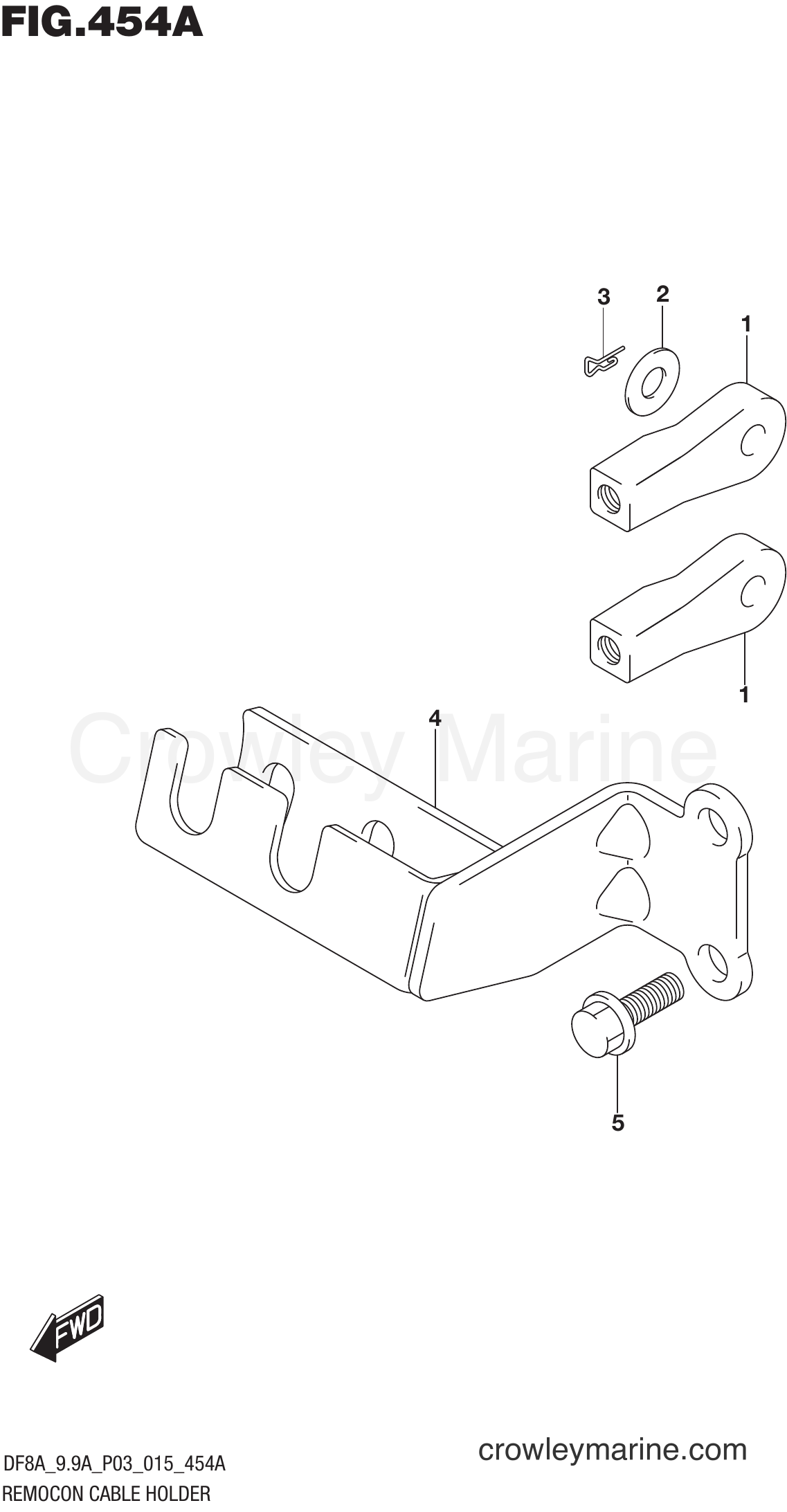 Suzuki Marine DF8A 510001~ - REMOCON CABLE HOLDER (DF8AR P03)