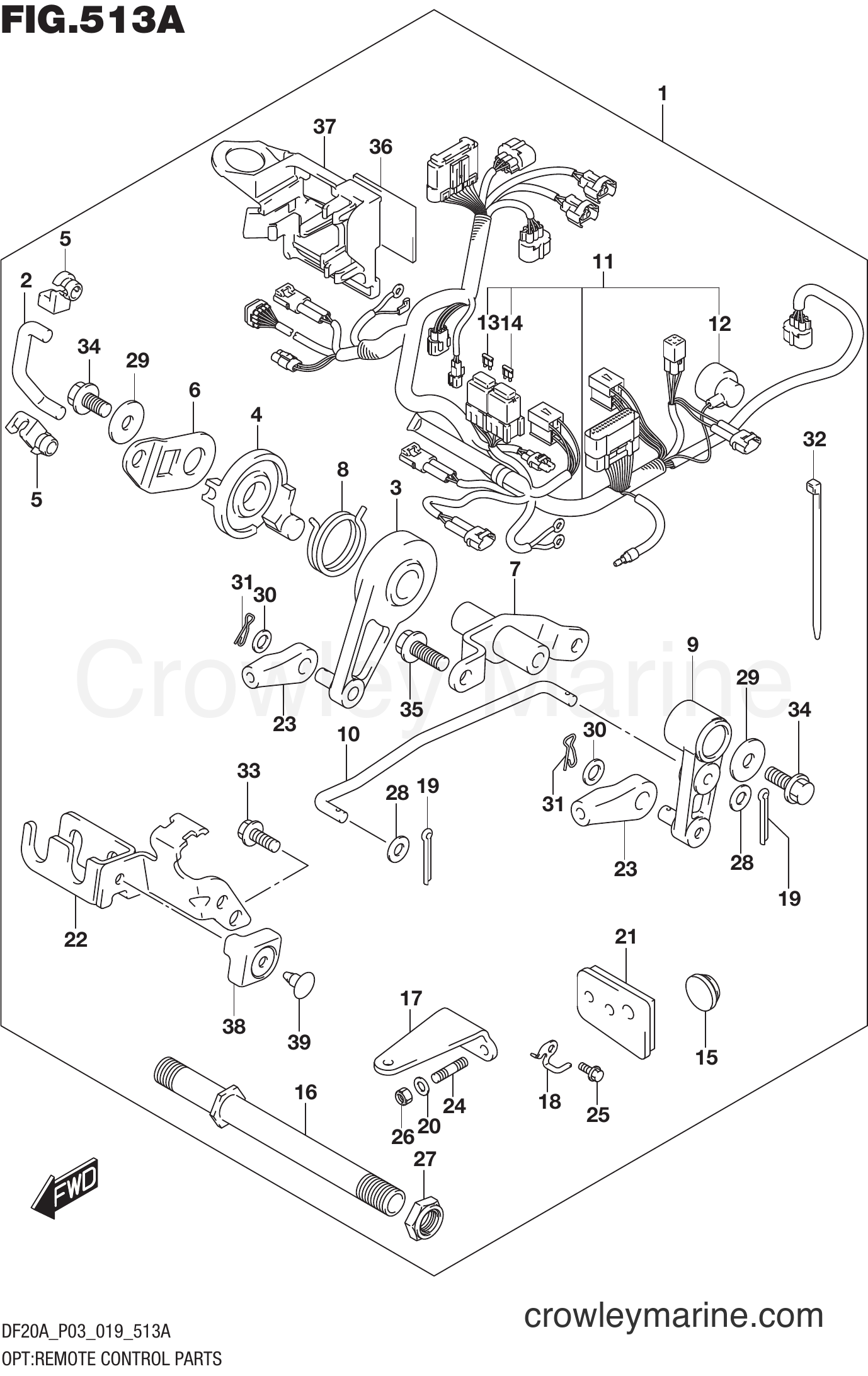 Suzuki Marine DF9.9BTH 910001~ - OPT:REMOTE CONTROL PARTS (DF9.9B)(DF15A)(DF20A)