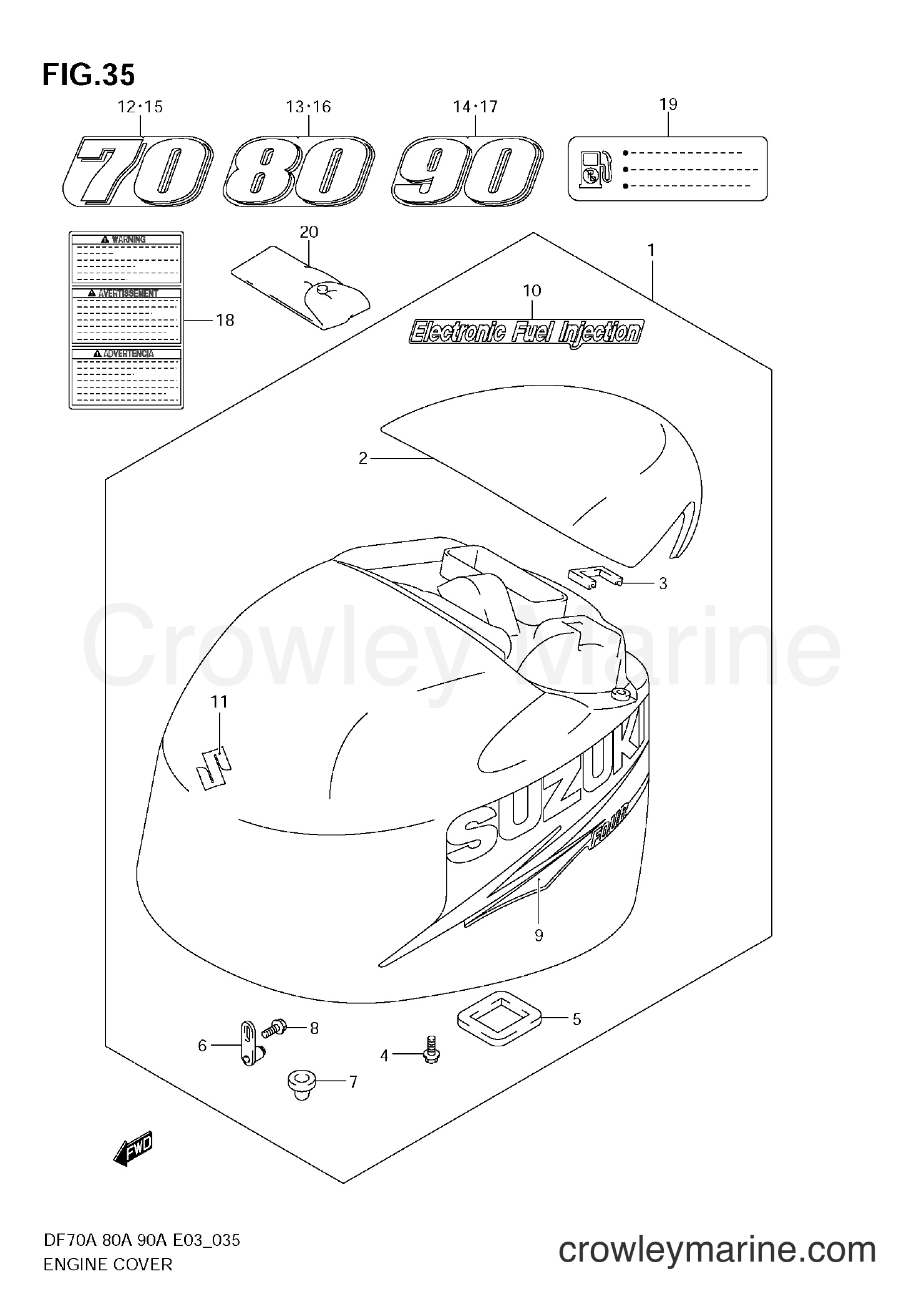 Suzuki Marine DF90A - ENGINE COVER