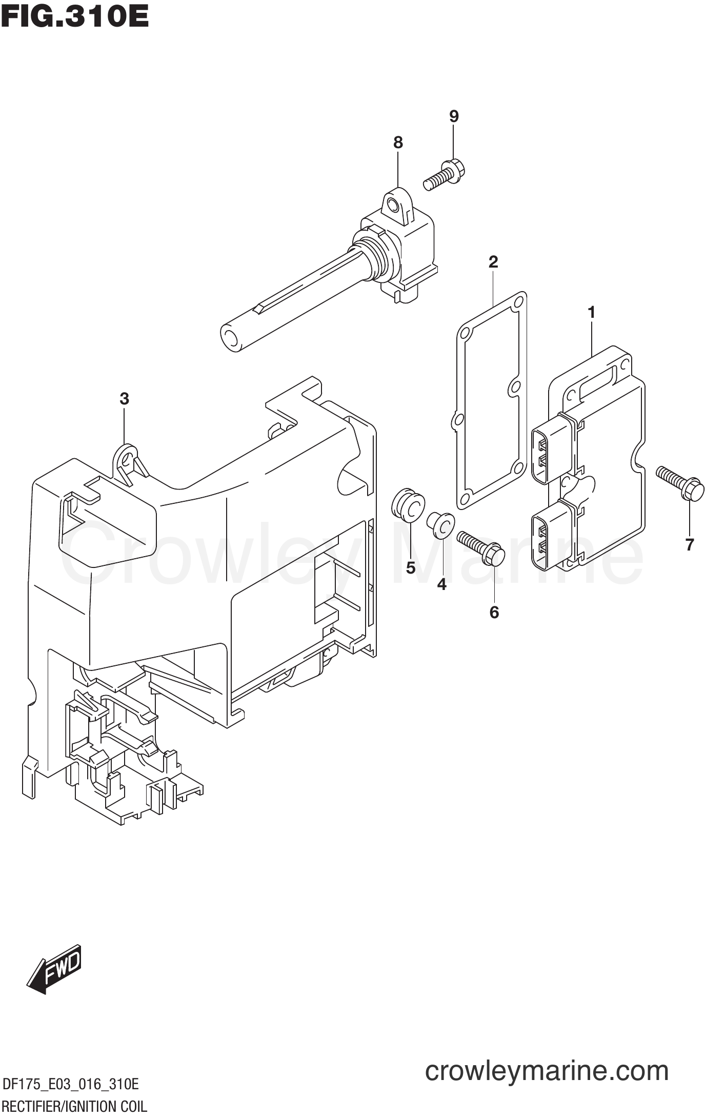 Suzuki Marine DF175T 610001~ - RECTIFIER/IGNITION COIL (DF175T E03)