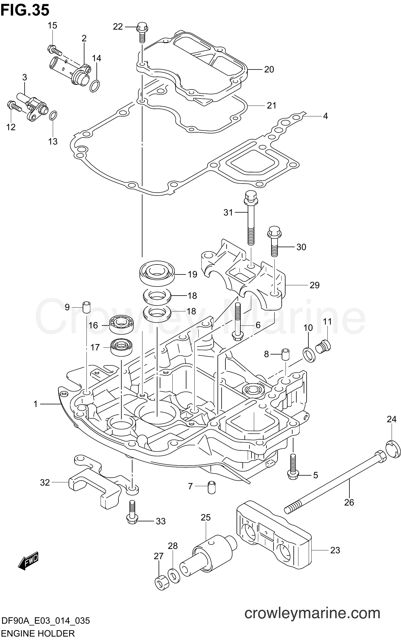 Suzuki Marine DF70A 410001~ - ENGINE HOLDER