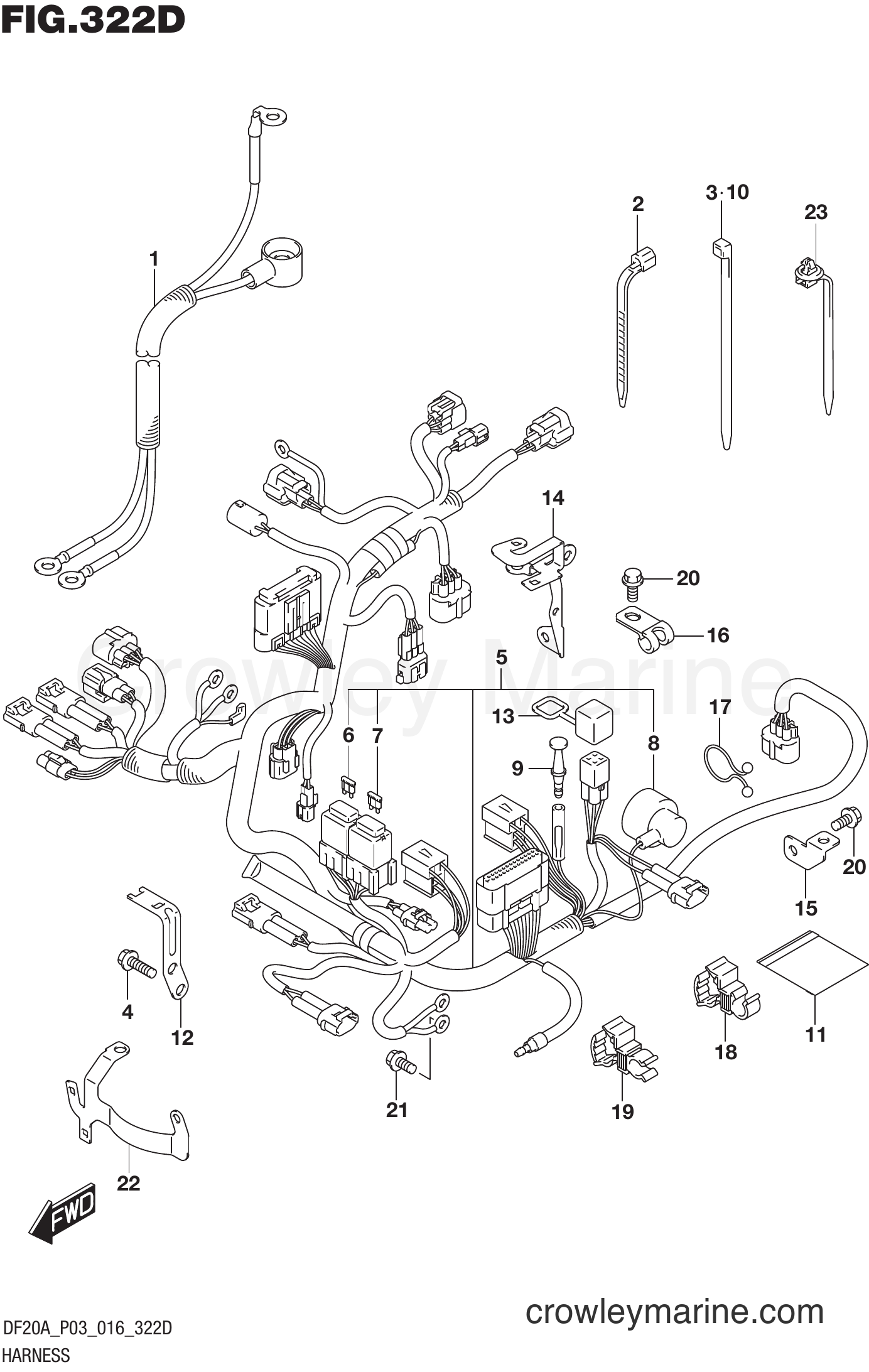Suzuki Marine DF15A 610001~ - HARNESS (DF9.9BTH P03)