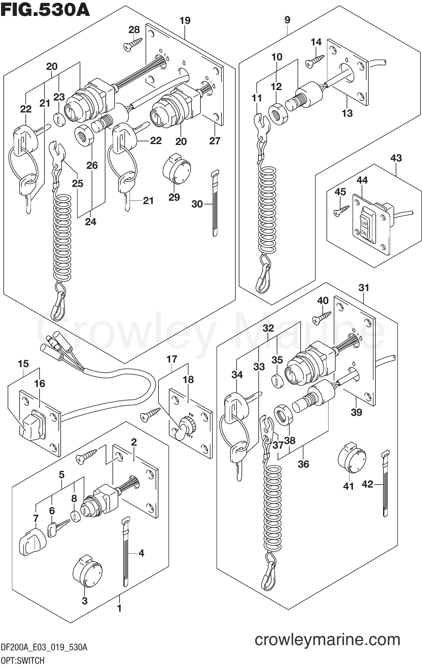 Suzuki Marine DF200AZ 910001~ - OPT:SWITCH