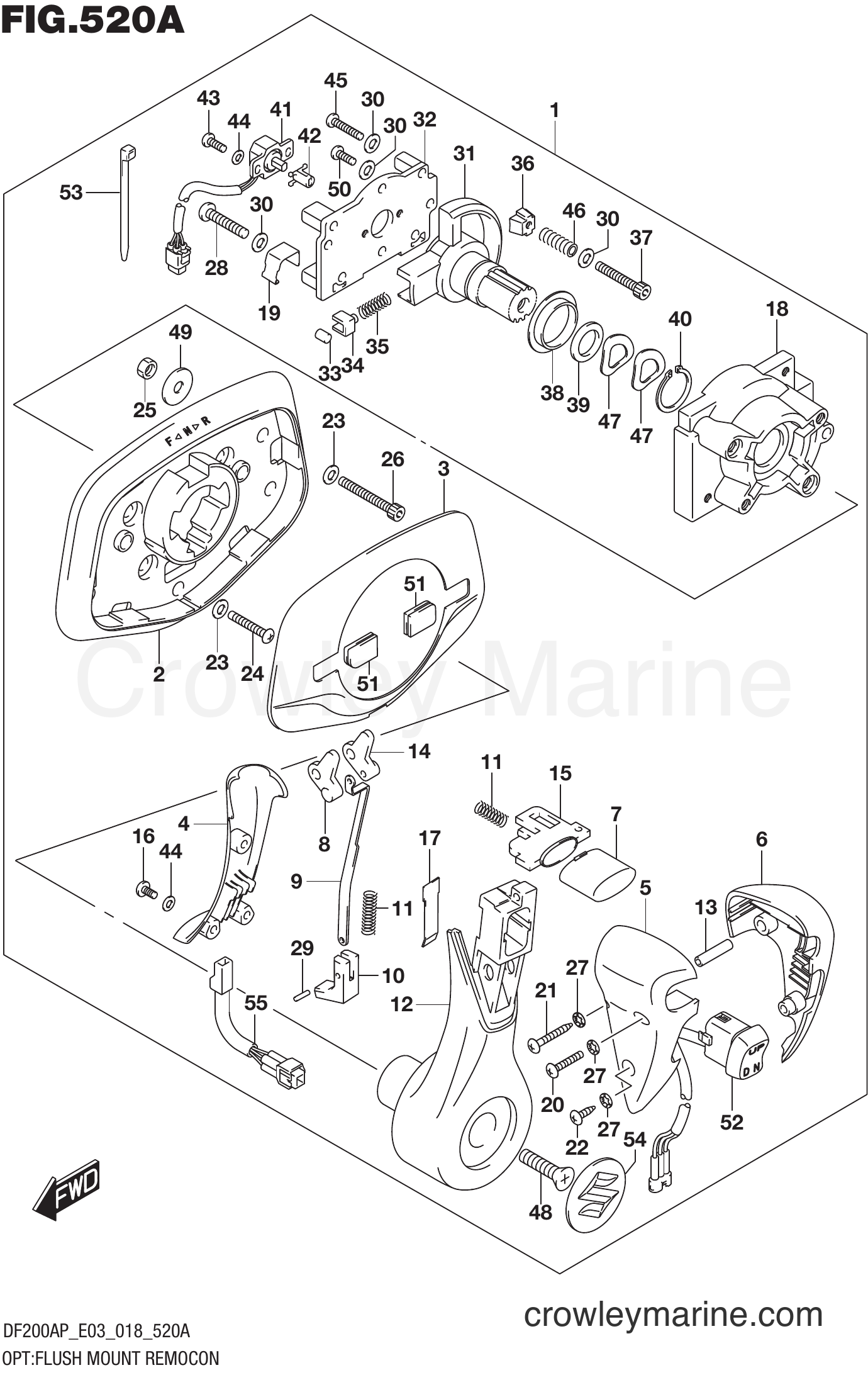 Suzuki Marine DF150AP 810001~ - OPT:FLUSH MOUNT REMOCON