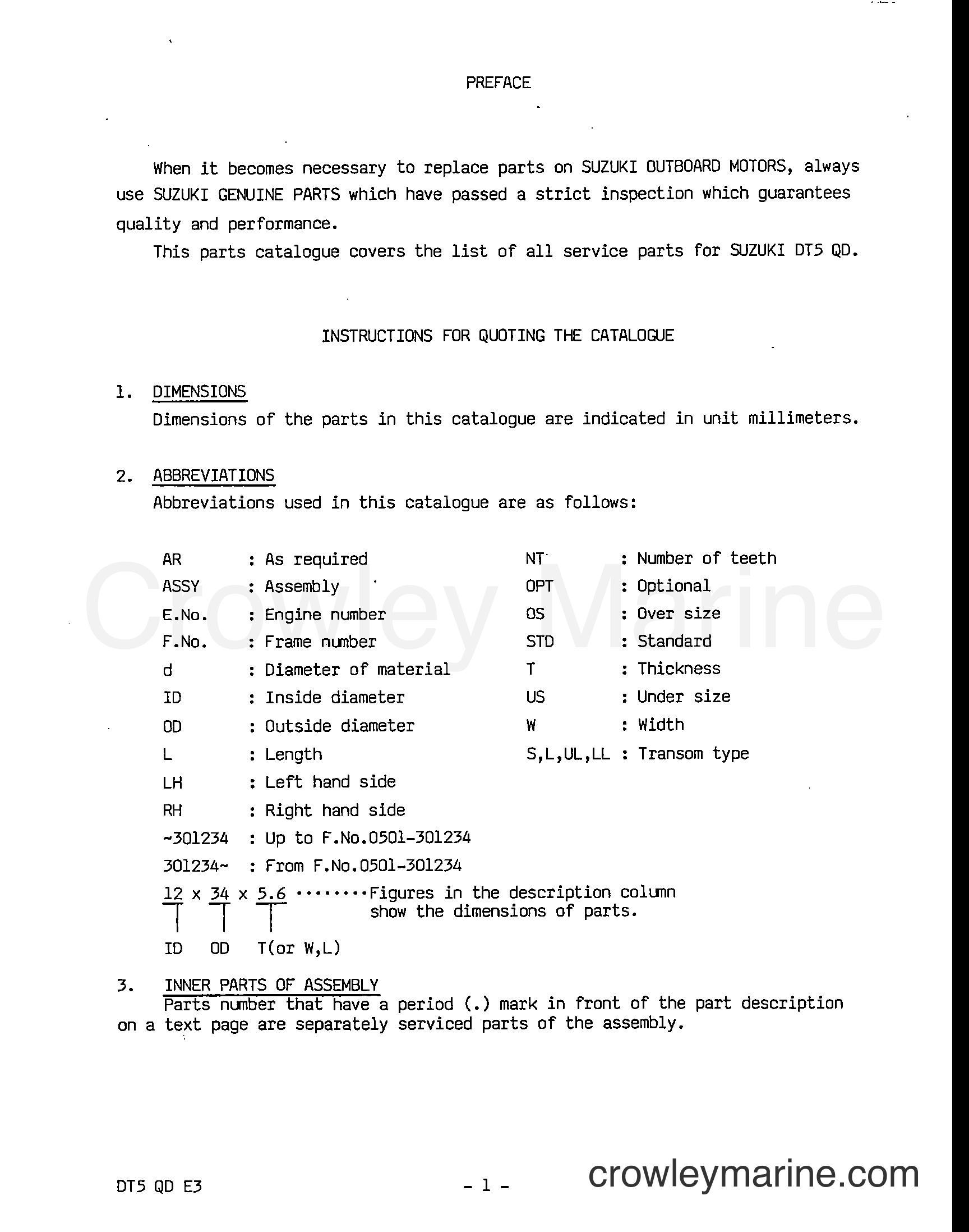Suzuki Marine DT5 - PREFACE